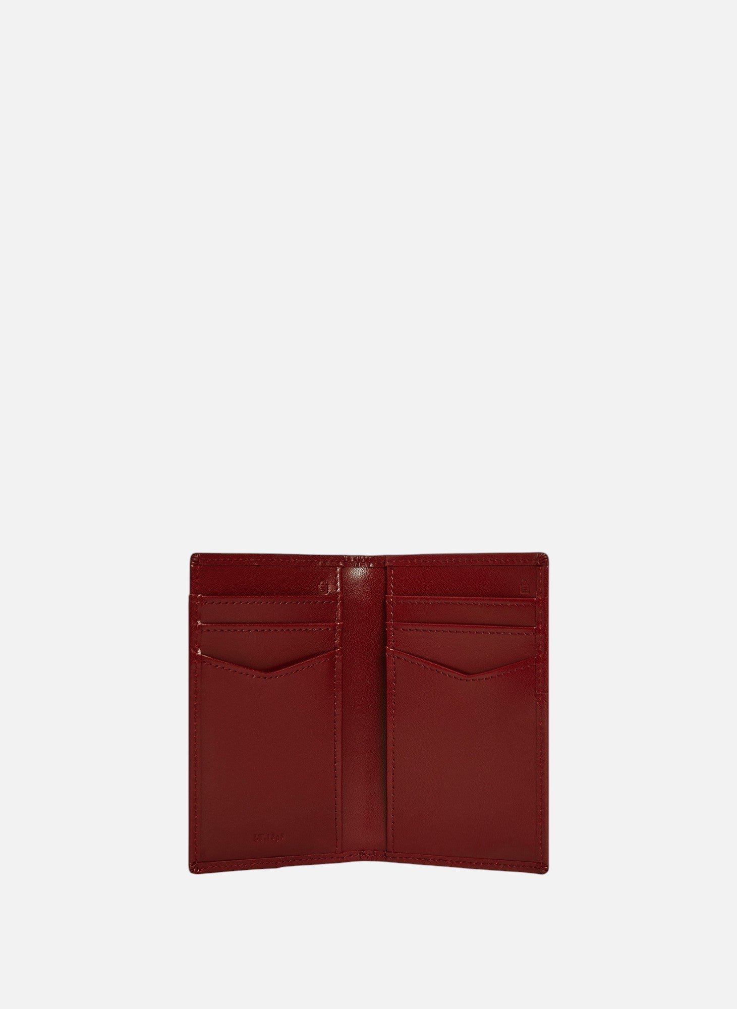 Porte cartes vertical charlotte en cuir lisse LE TANNEUR Rouge