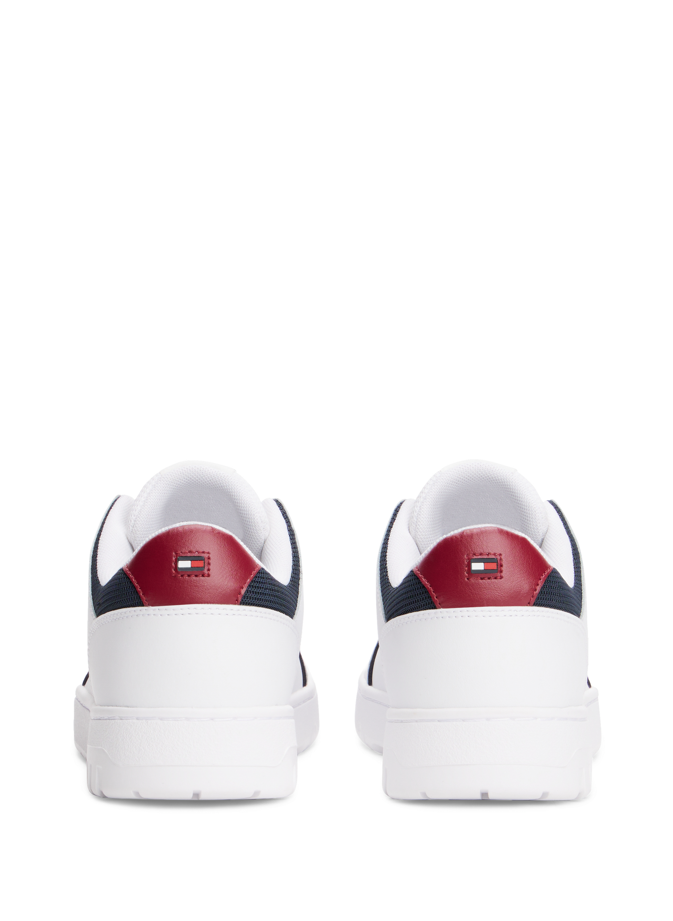 Multitextured basketball shoes with leather detailing TOMMY HILFIGER White