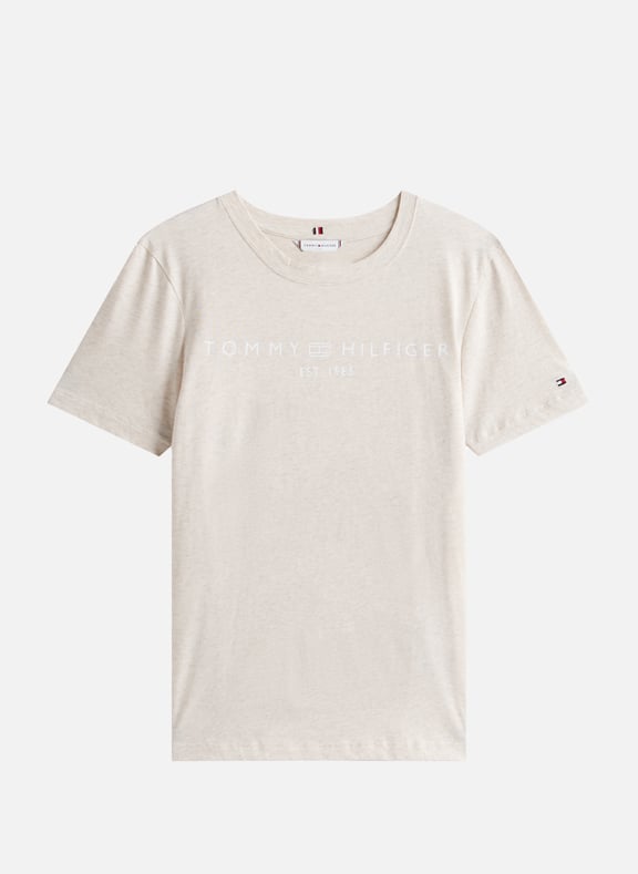 Classic Cotton T-Shirt Beige by TOMMY HILFIGER TOMMY HILFIGER Classic Cotton T-Shirt Beige