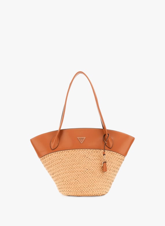 Venere woven raffia tote bag | Multicolour by GUESS Venere woven raffia tote bag Multicolour