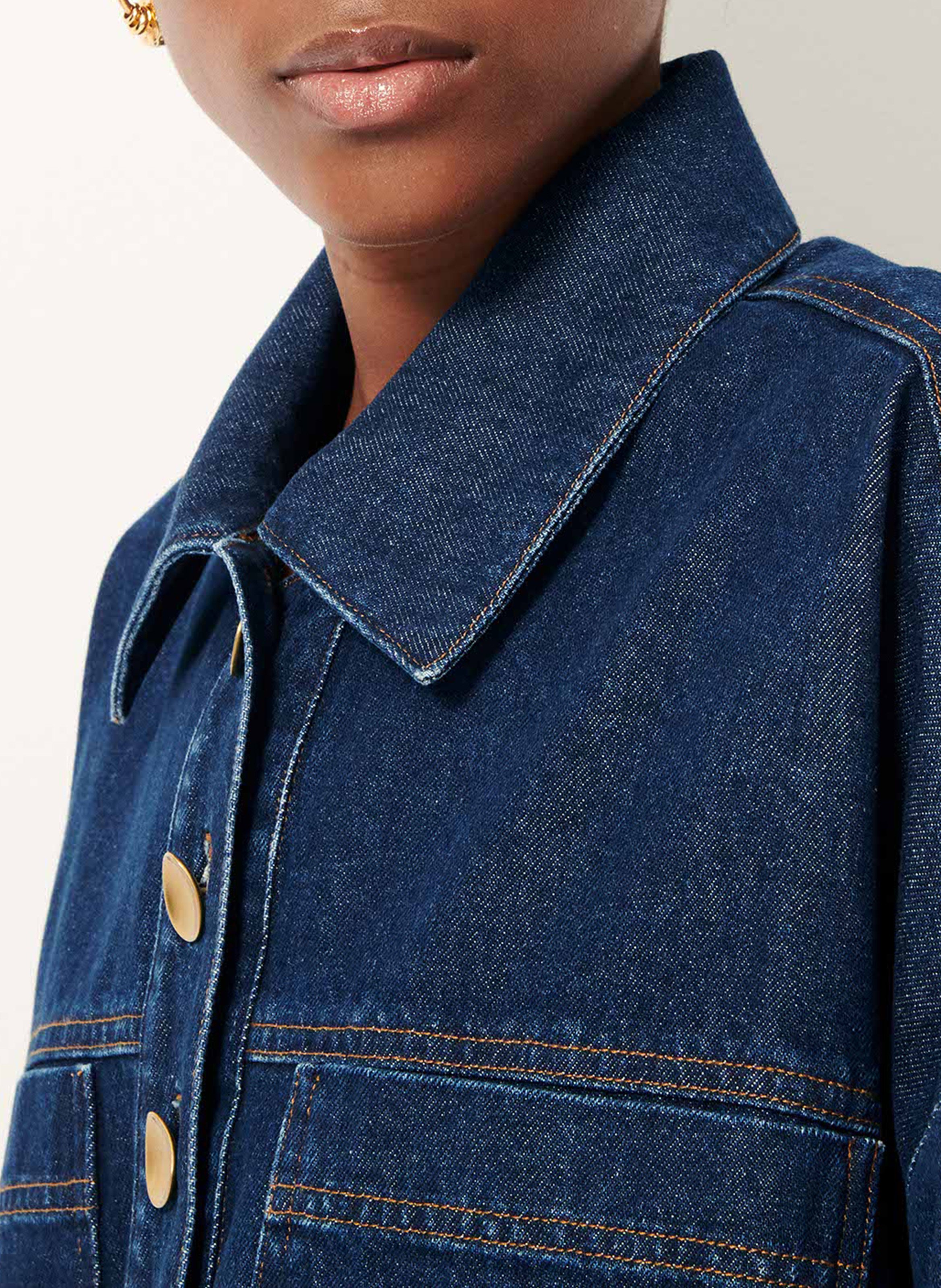 Polo ample manches courtes en denim brut newport SESSUN Bleu