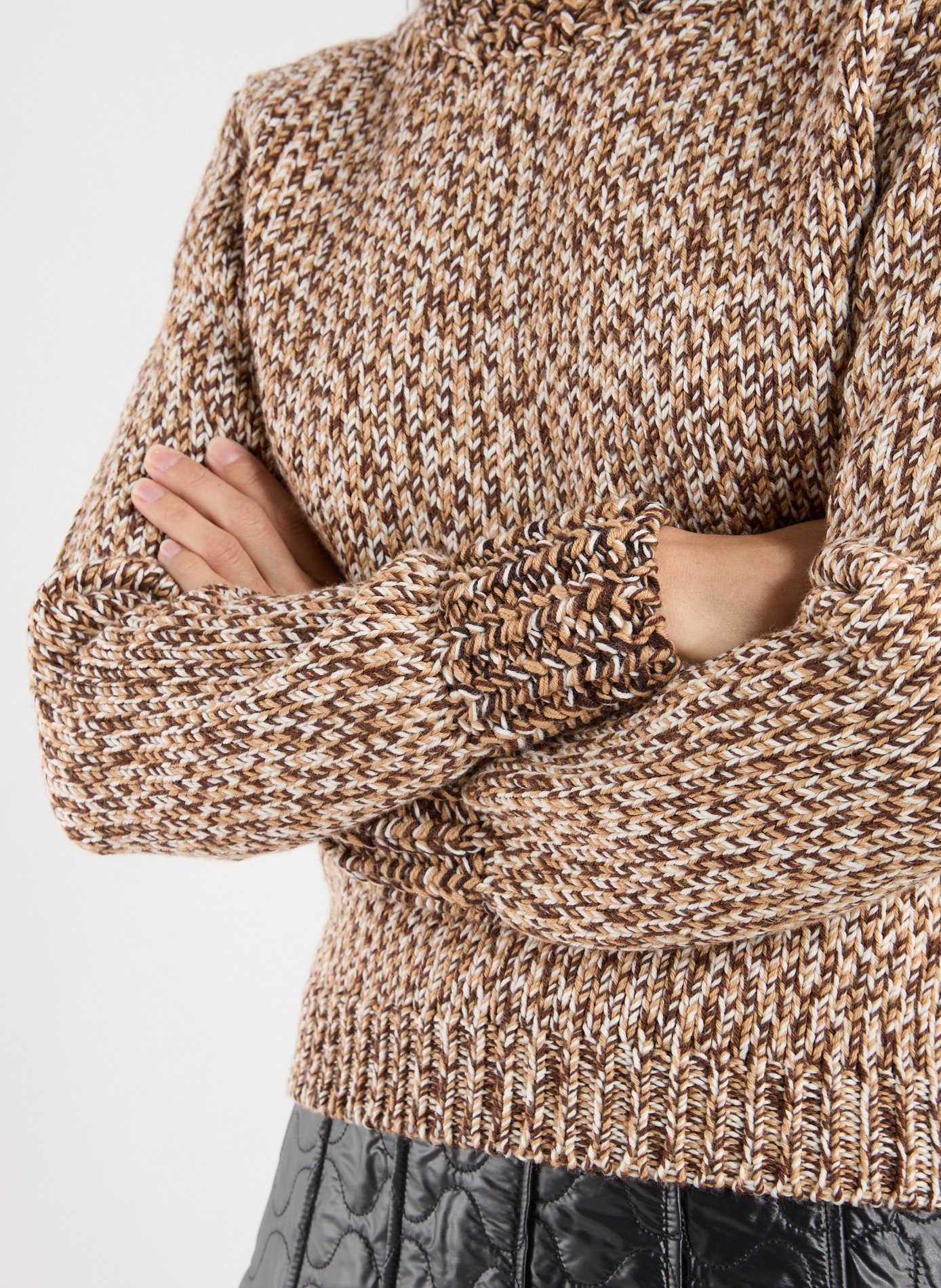 Pull en laine moulinée  MONCLER Beige