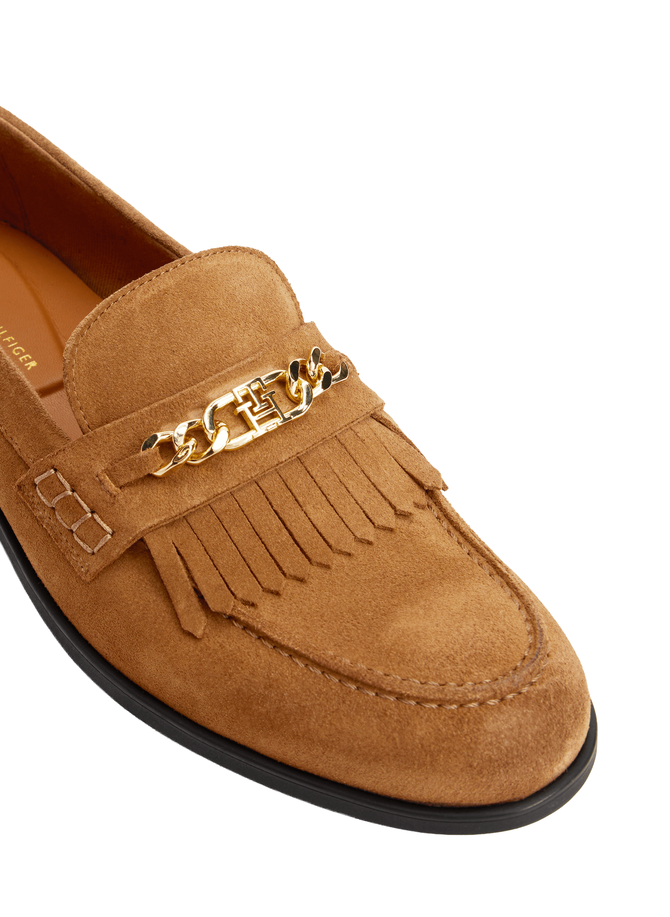 Mocassins en daim à franges  TOMMY HILFIGER Marron