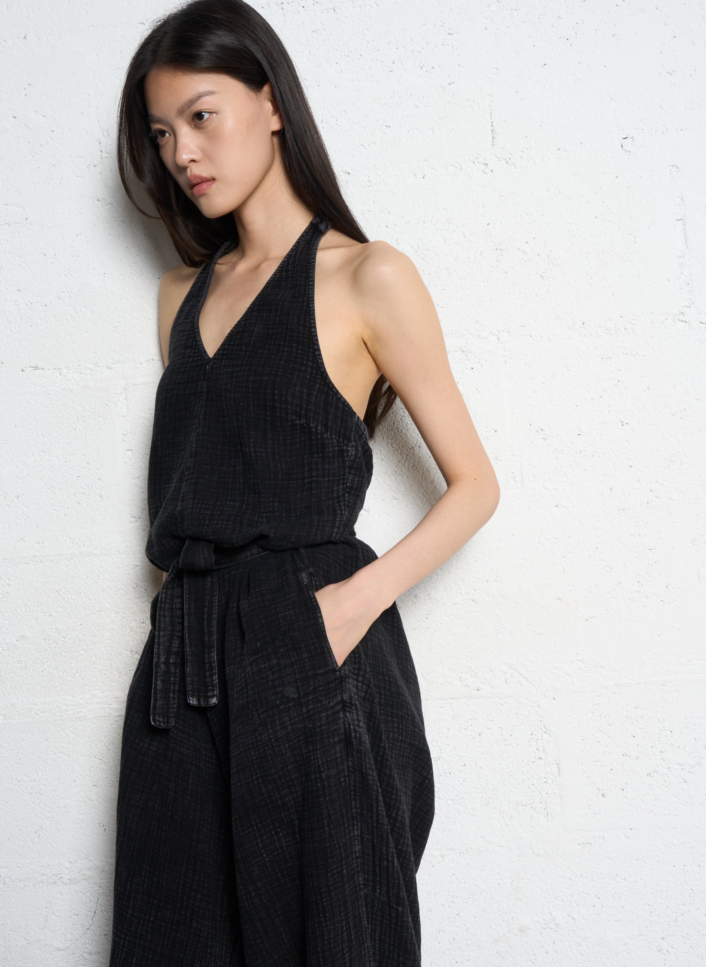 Combinaison droite en coton IKKS Gris