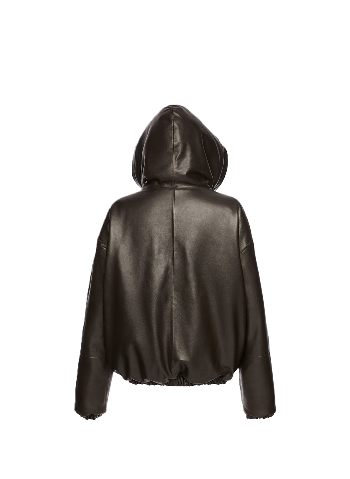 Oversized leather hooded jacket MAGDA BUTRYM Black