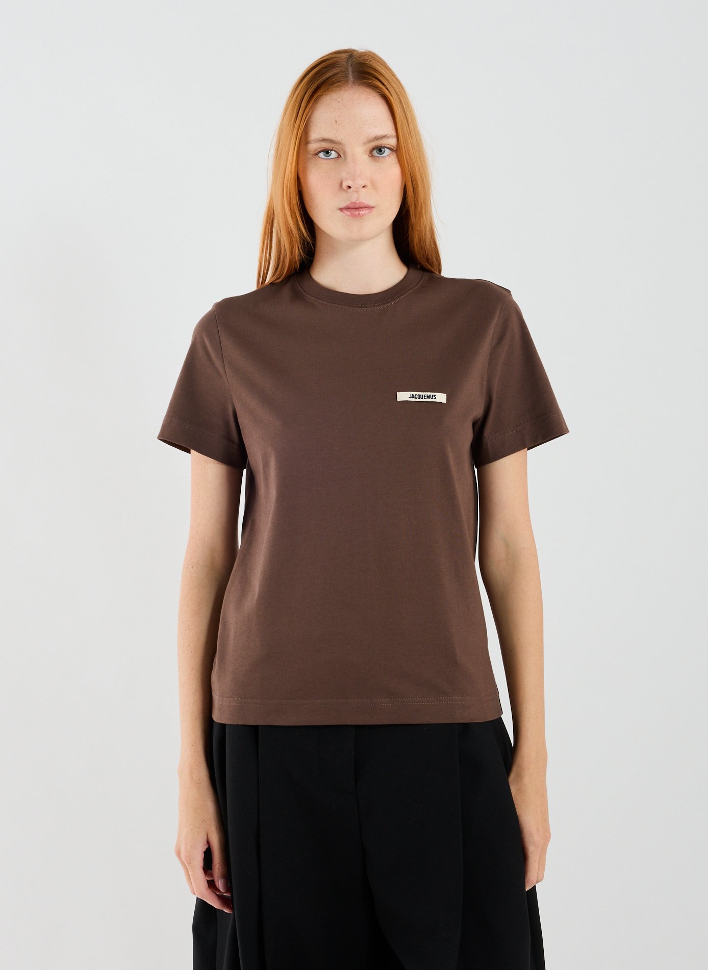 JACQUEMUS T-shirt droit en coton Marron