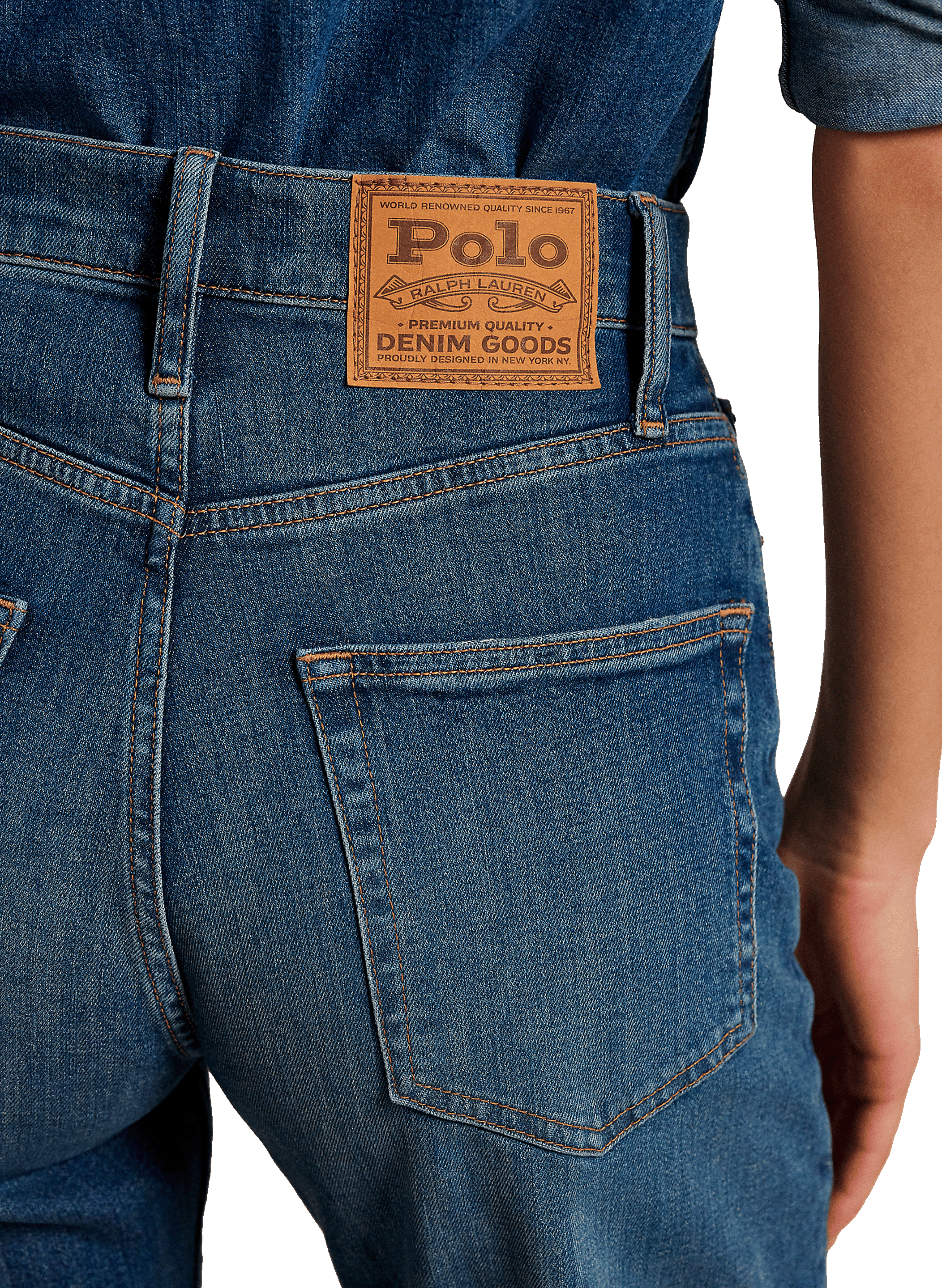 Straight-cut cotton-blend jeans POLO RALPH LAUREN Blue