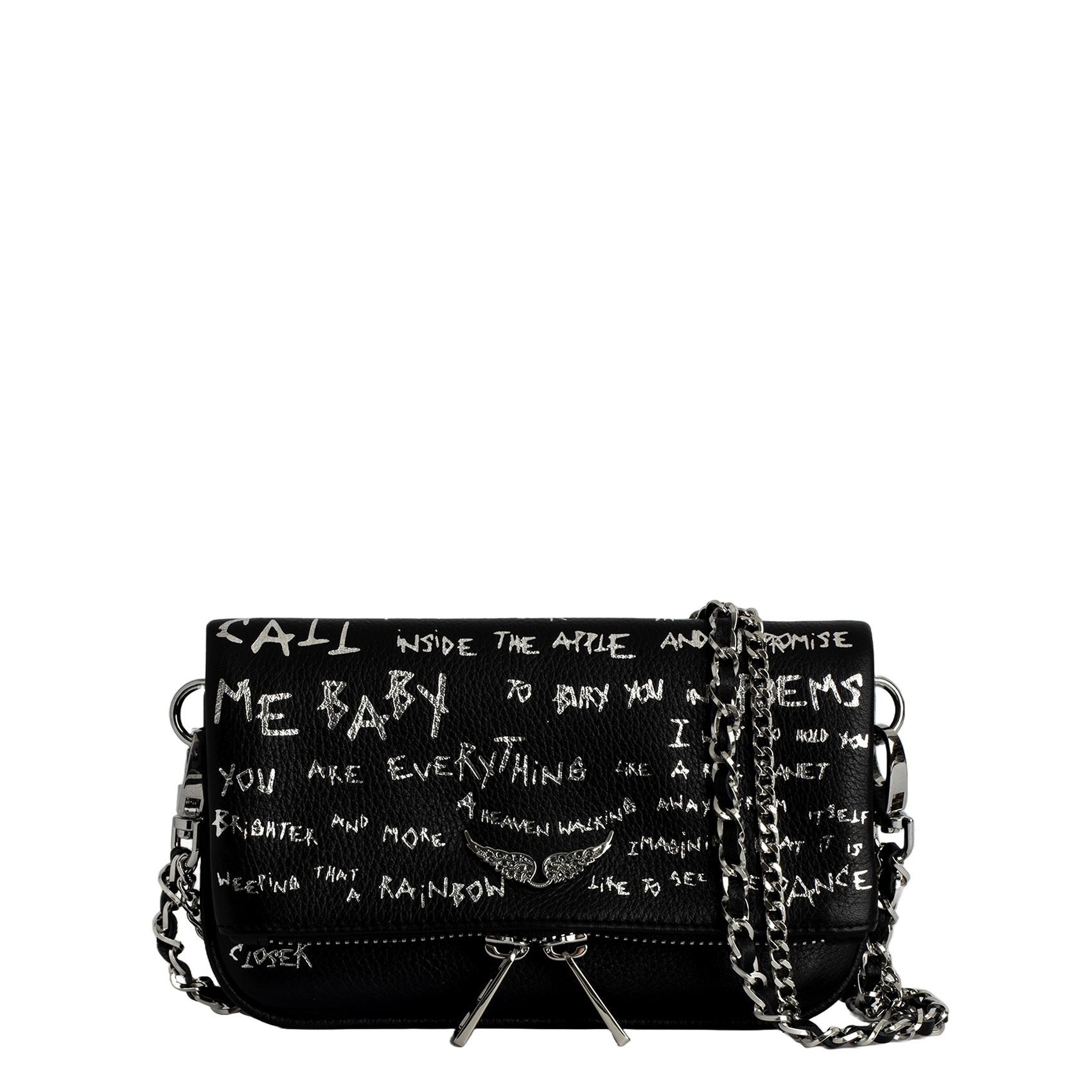 Pochette en cuir imprimée rock nano ZADIG&VOLTAIRE Noir