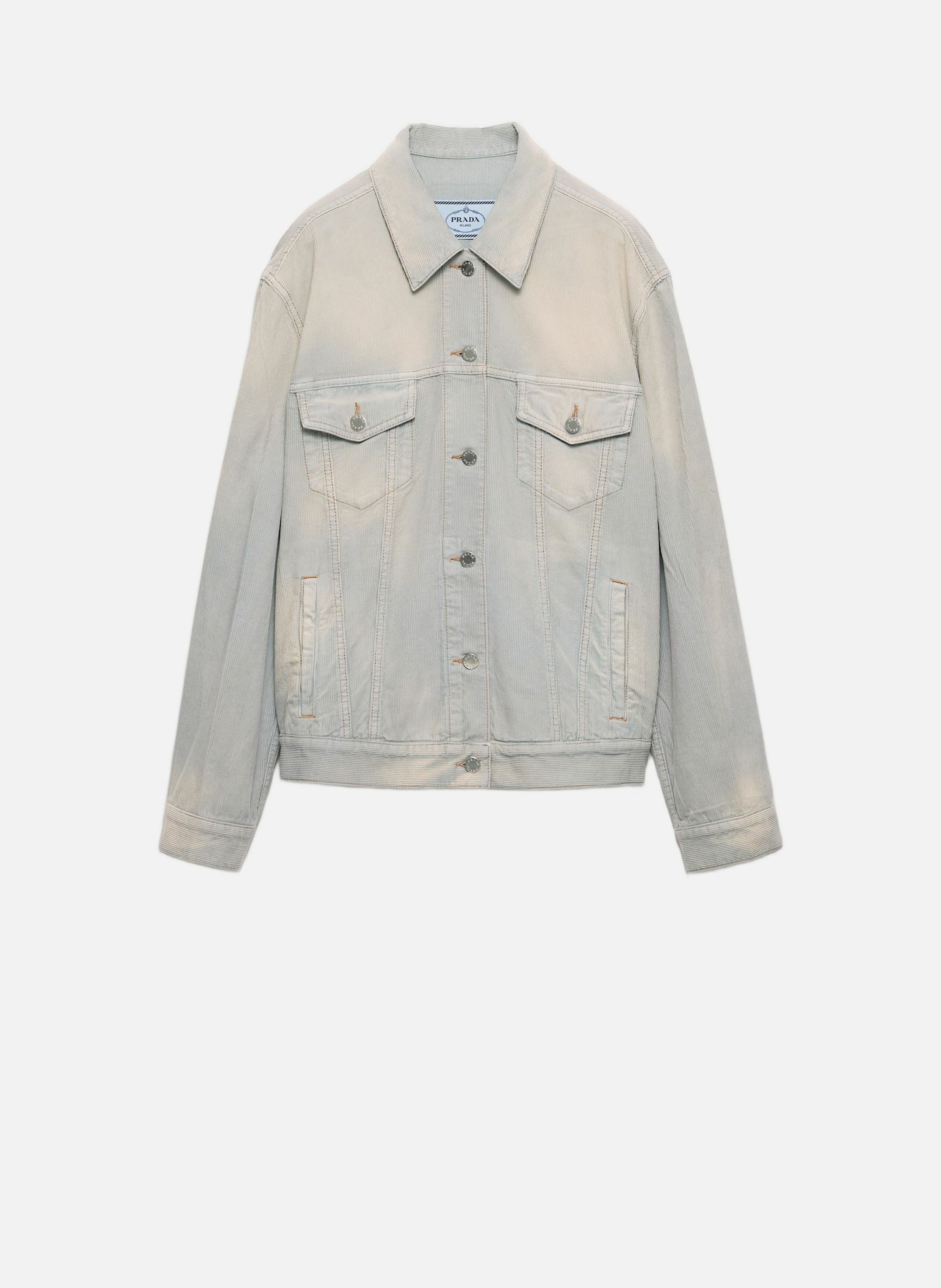 Blouson en velours côtelé PRADA Bleu