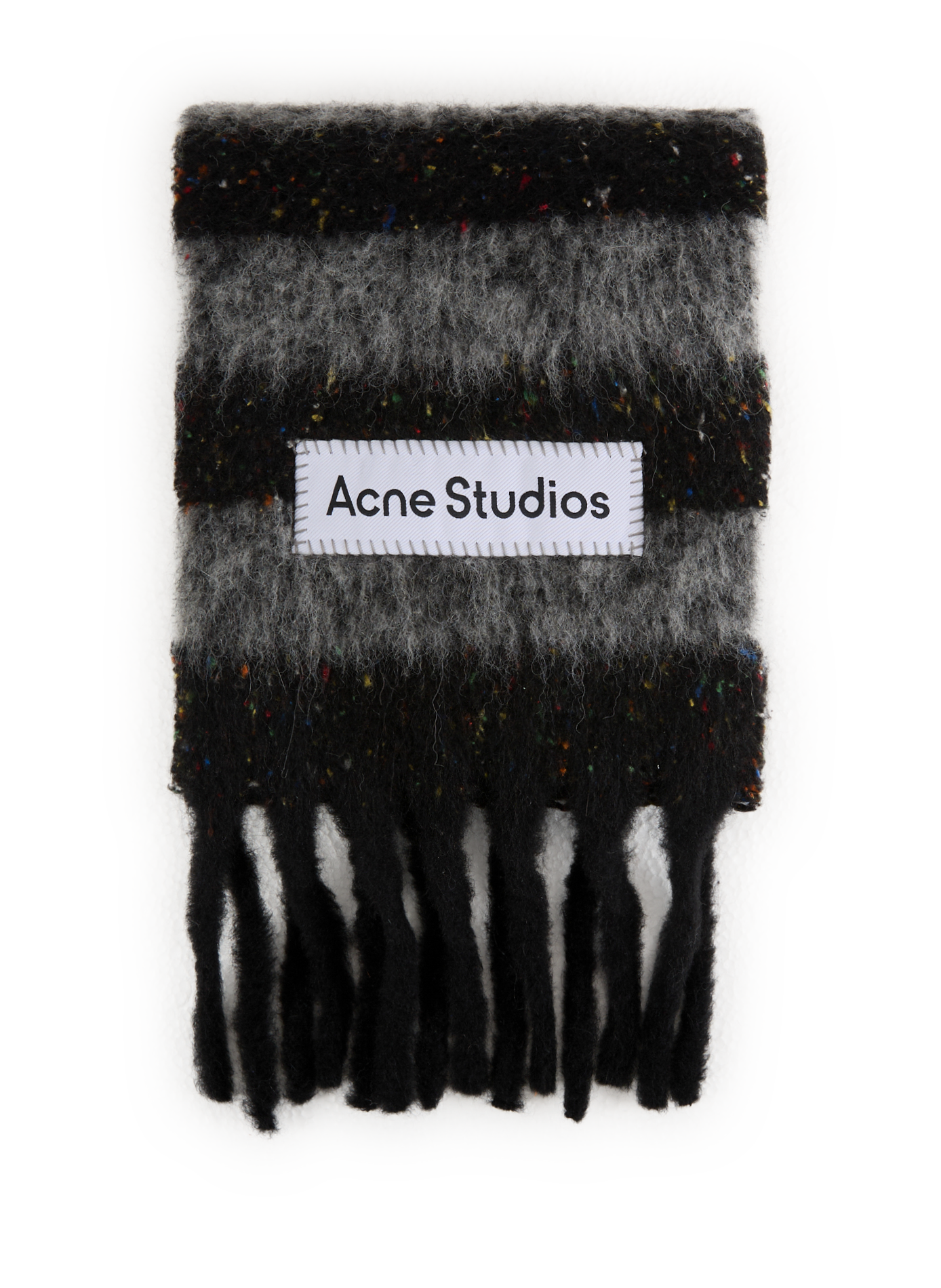 ACNE STUDIOS Striped scarf in blended wool and silk Multicolour
