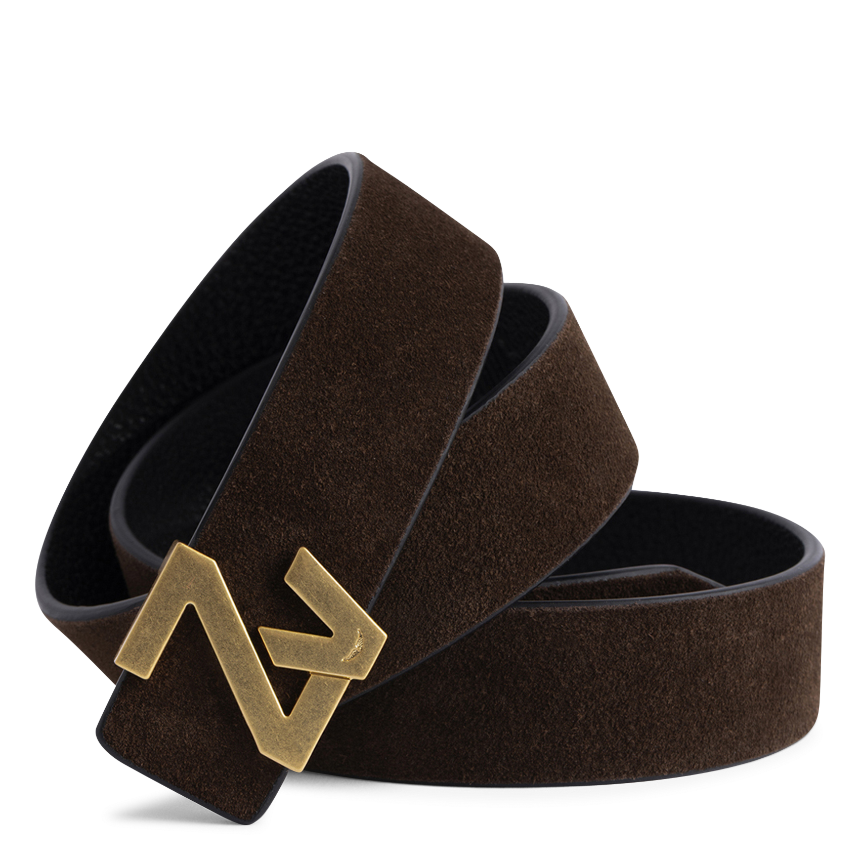 Ceinture en cuir zv initiale ZADIG&VOLTAIRE Marron