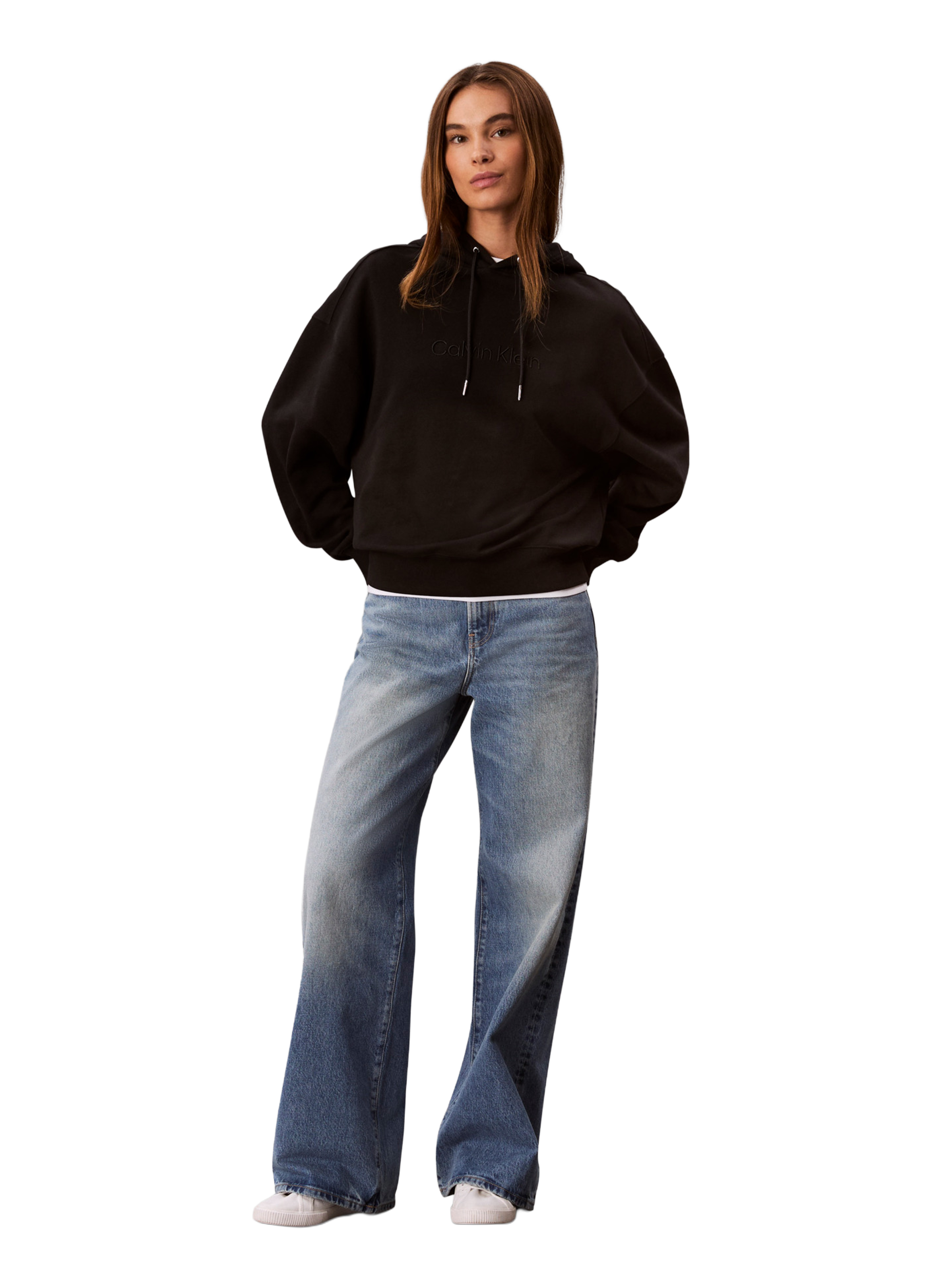 Hoodie à capuche en coton CALVIN KLEIN Noir