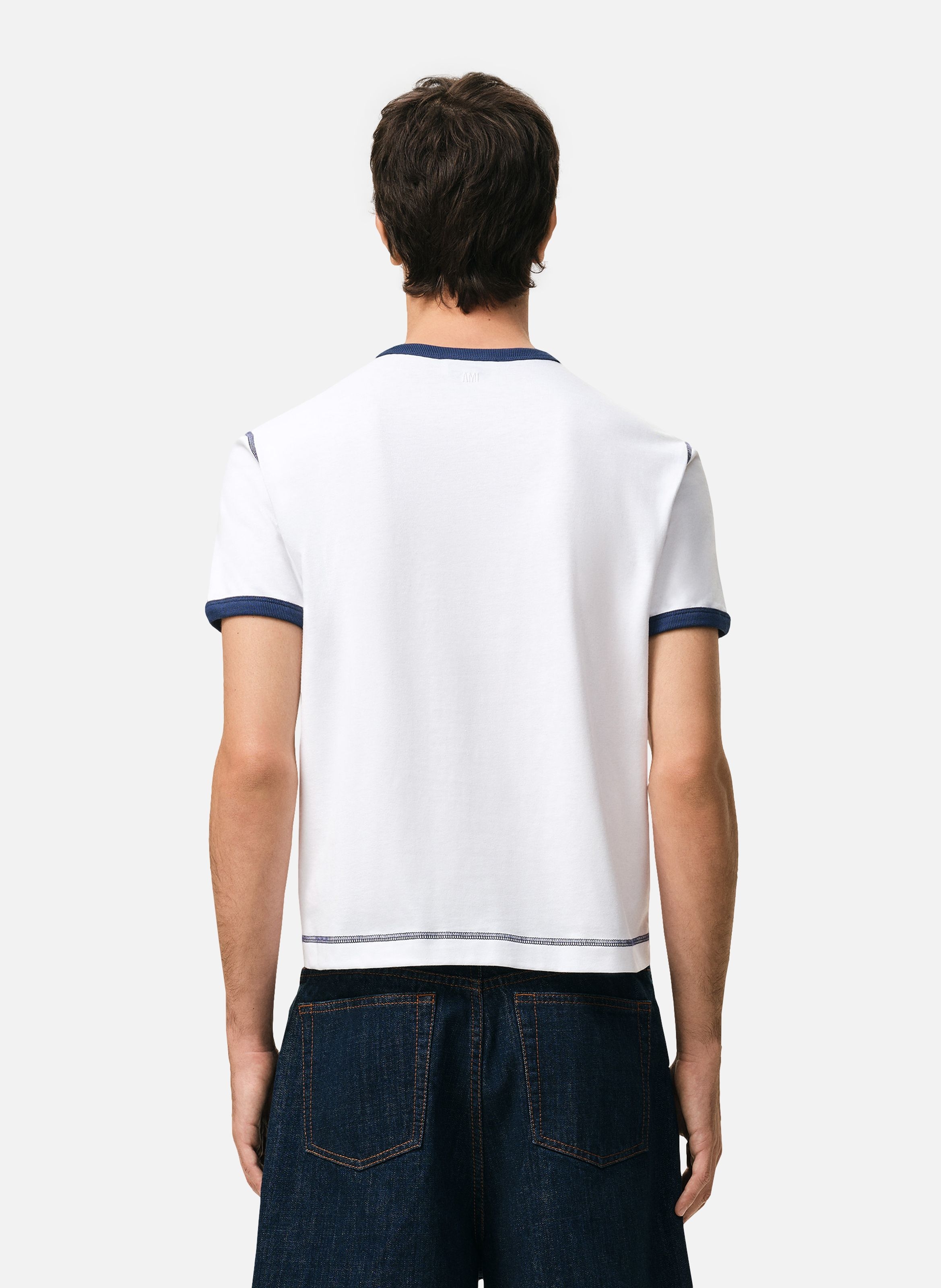 T-shirt ami de coeur en crochet unisexe en coton AMI PARIS Blanc