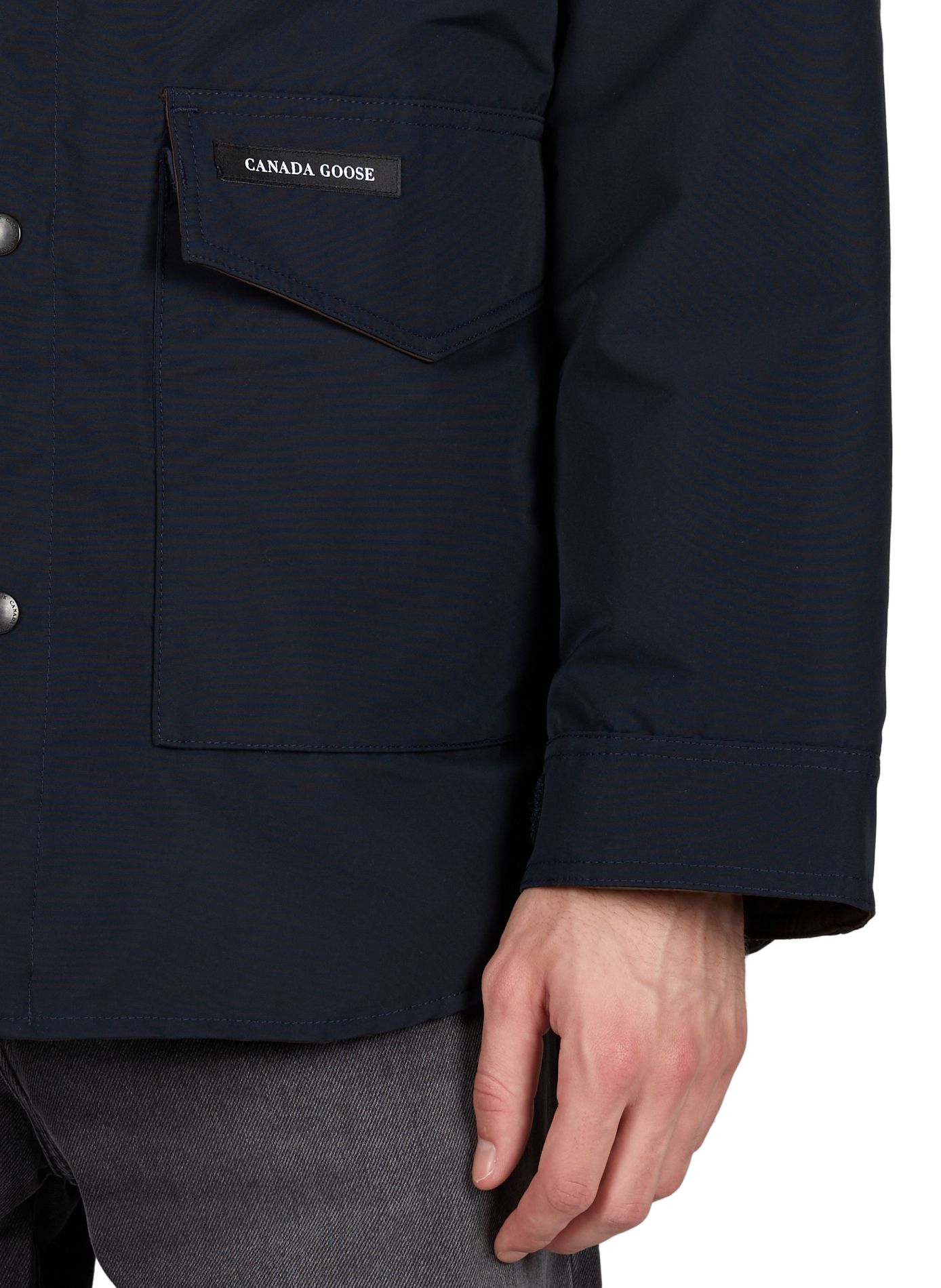 Giacca oversize con collo classico in misto cotone CANADA GOOSE Blu