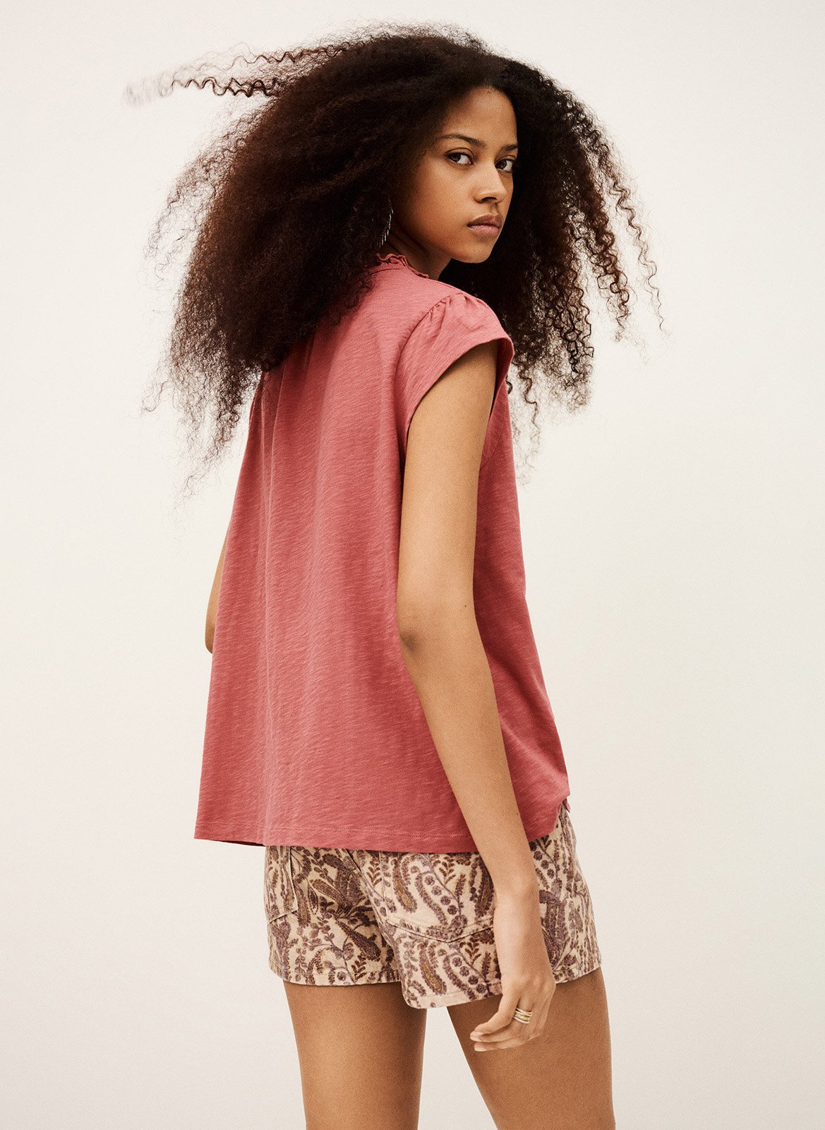 Tee-shirt col rond en coton very BA&SH Rose