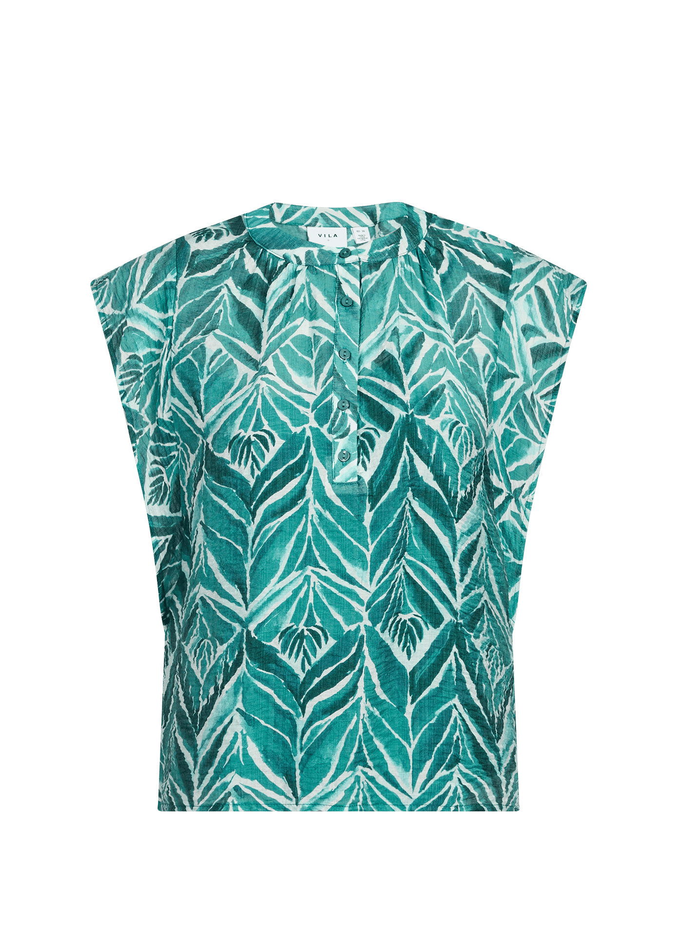 Top imprimé col officier VILA Bleu