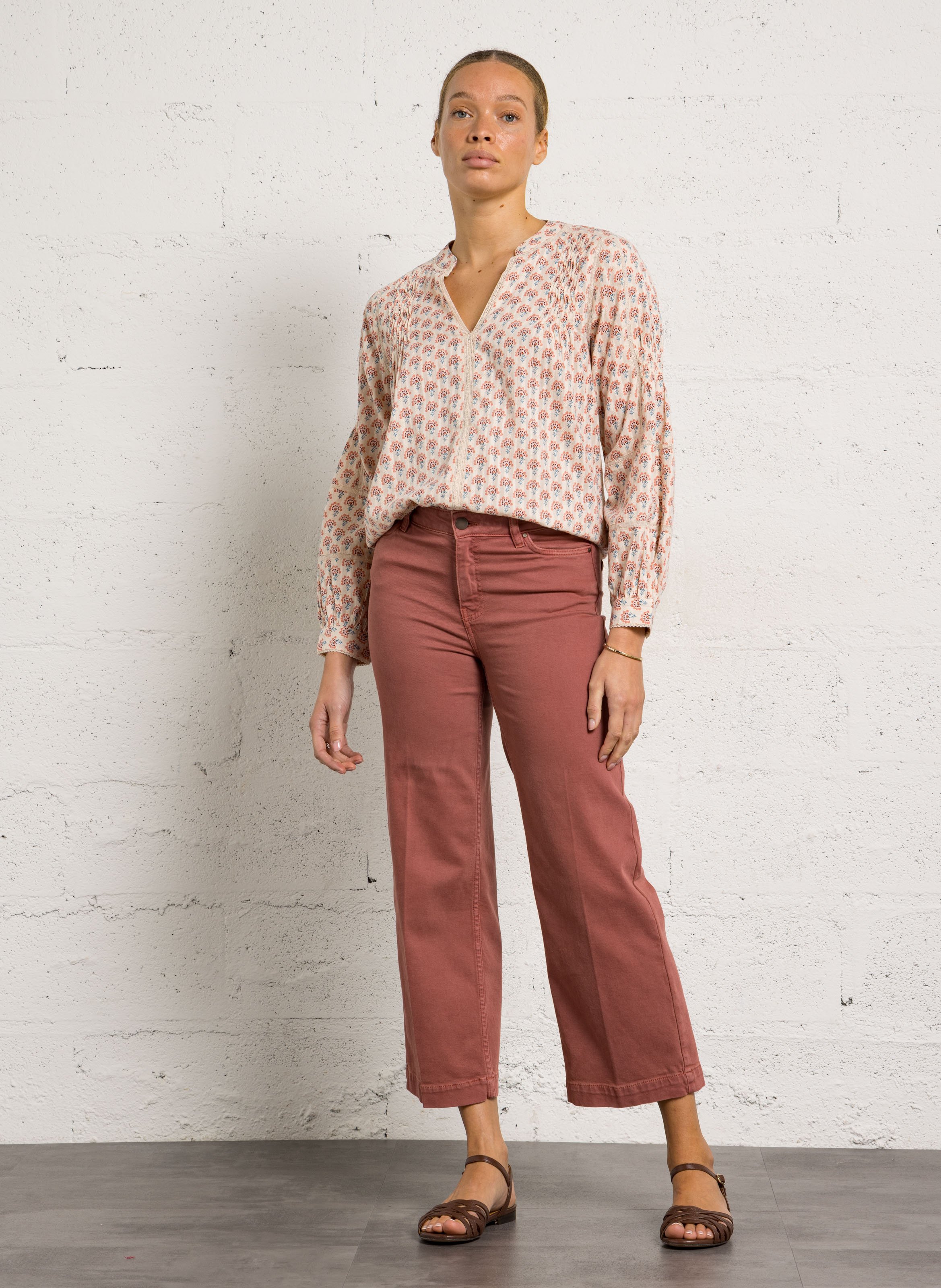 Top col tunisien en coton denny MAISON 123 Beige