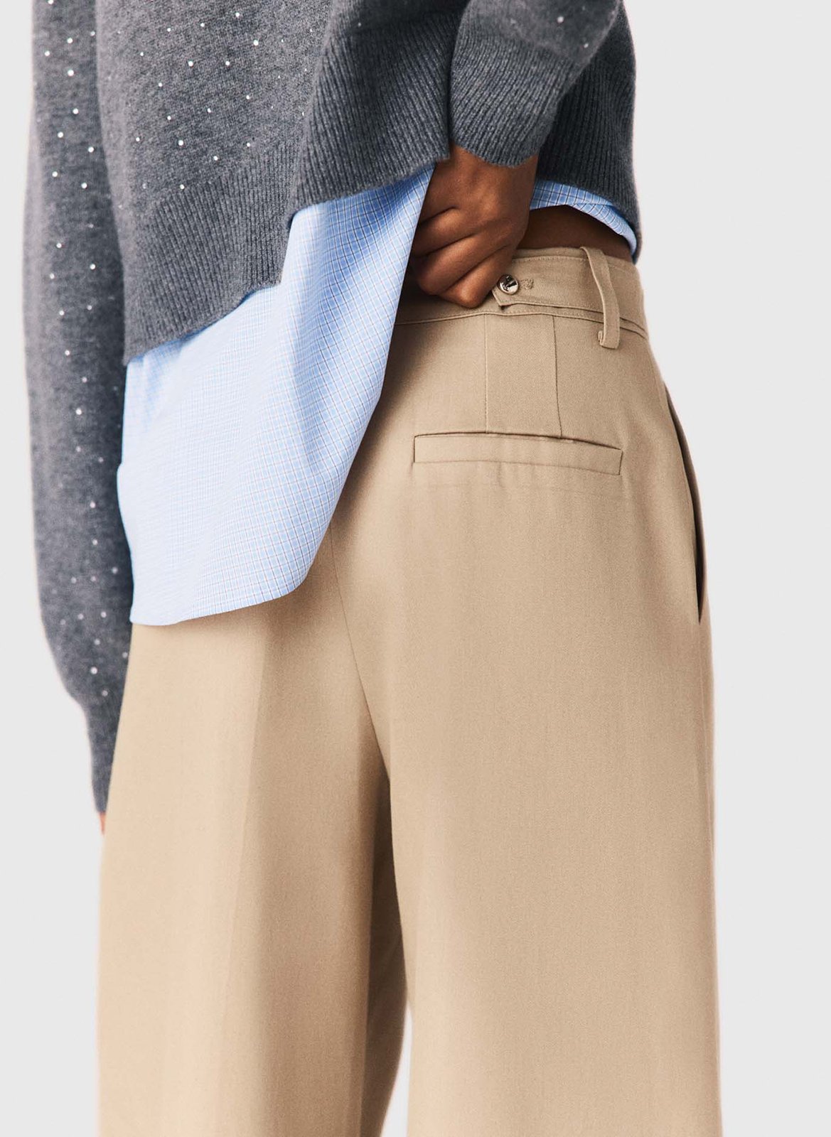 Pantalon large ballon en coton MAJE Beige