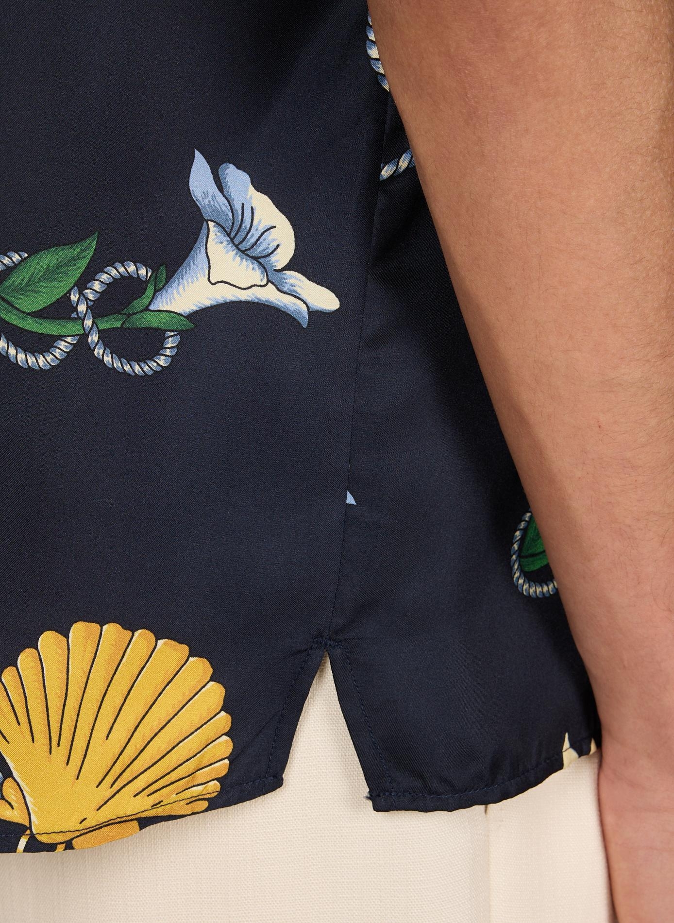 Camicia a maniche corte Shell in seta DROLE DE MONSIEUR Blu