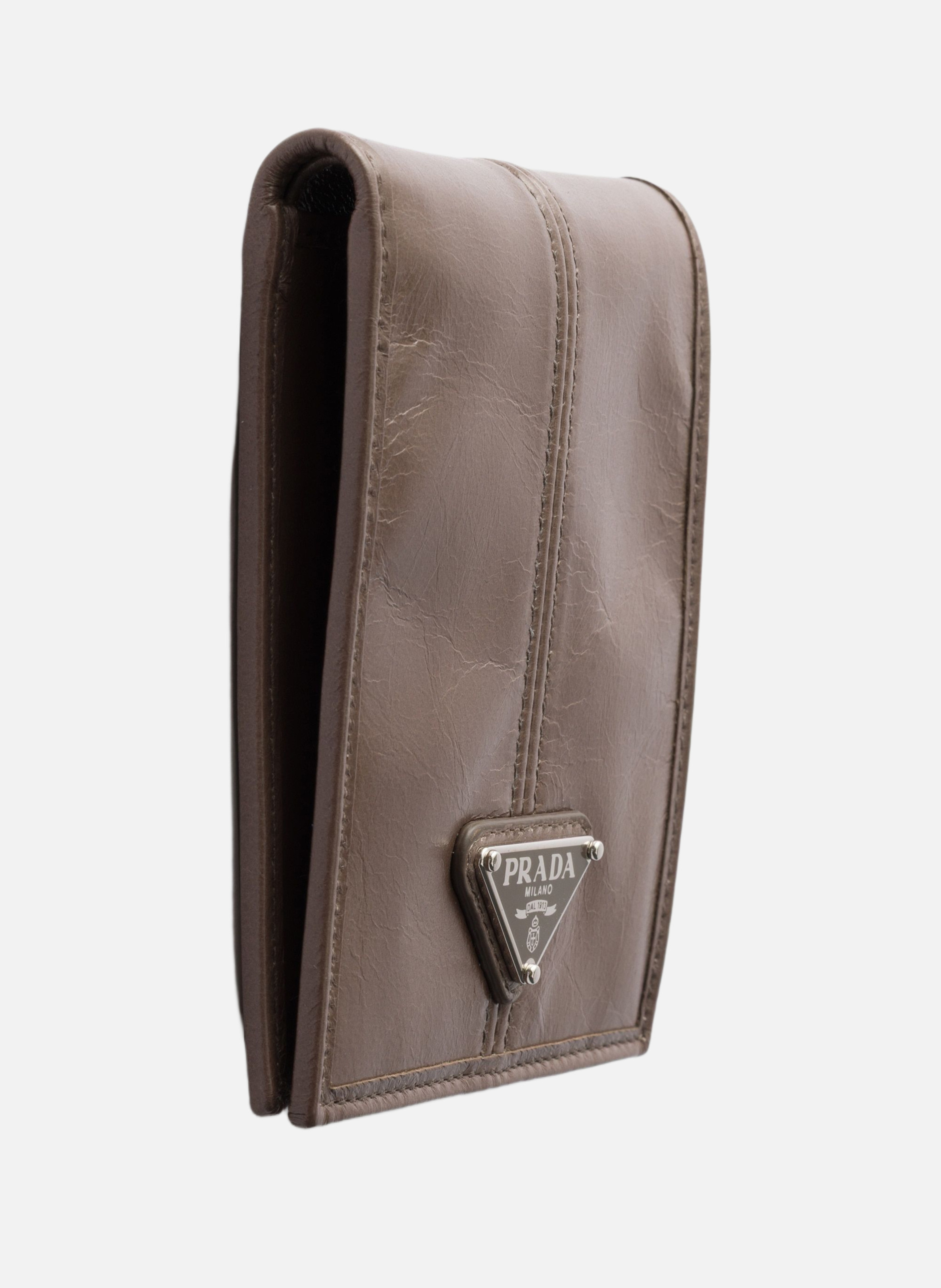 Portefeuille en cuir PRADA Gris