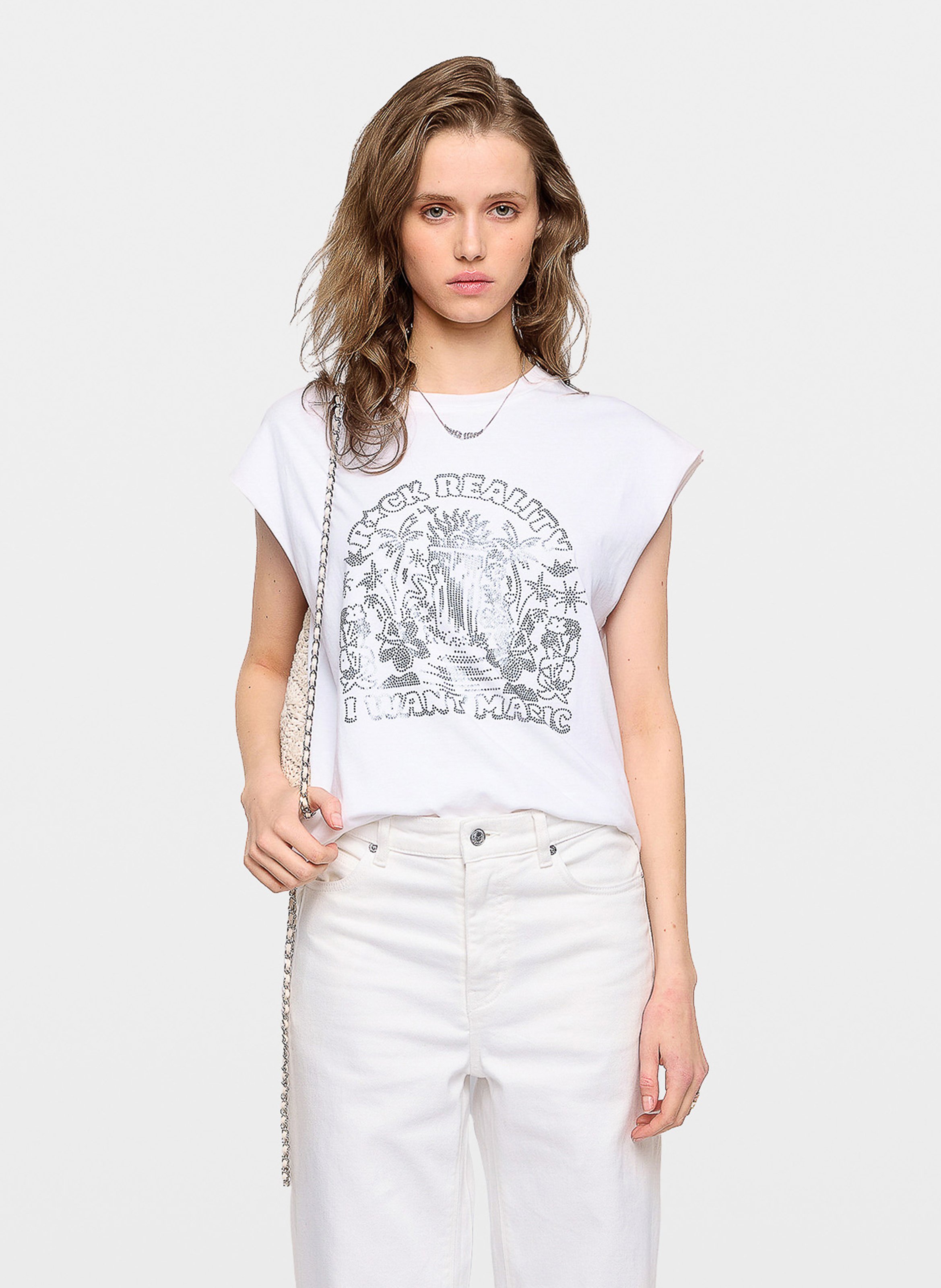 Tee-shirt col rond en coton bio cloe ZADIG&VOLTAIRE Blanc