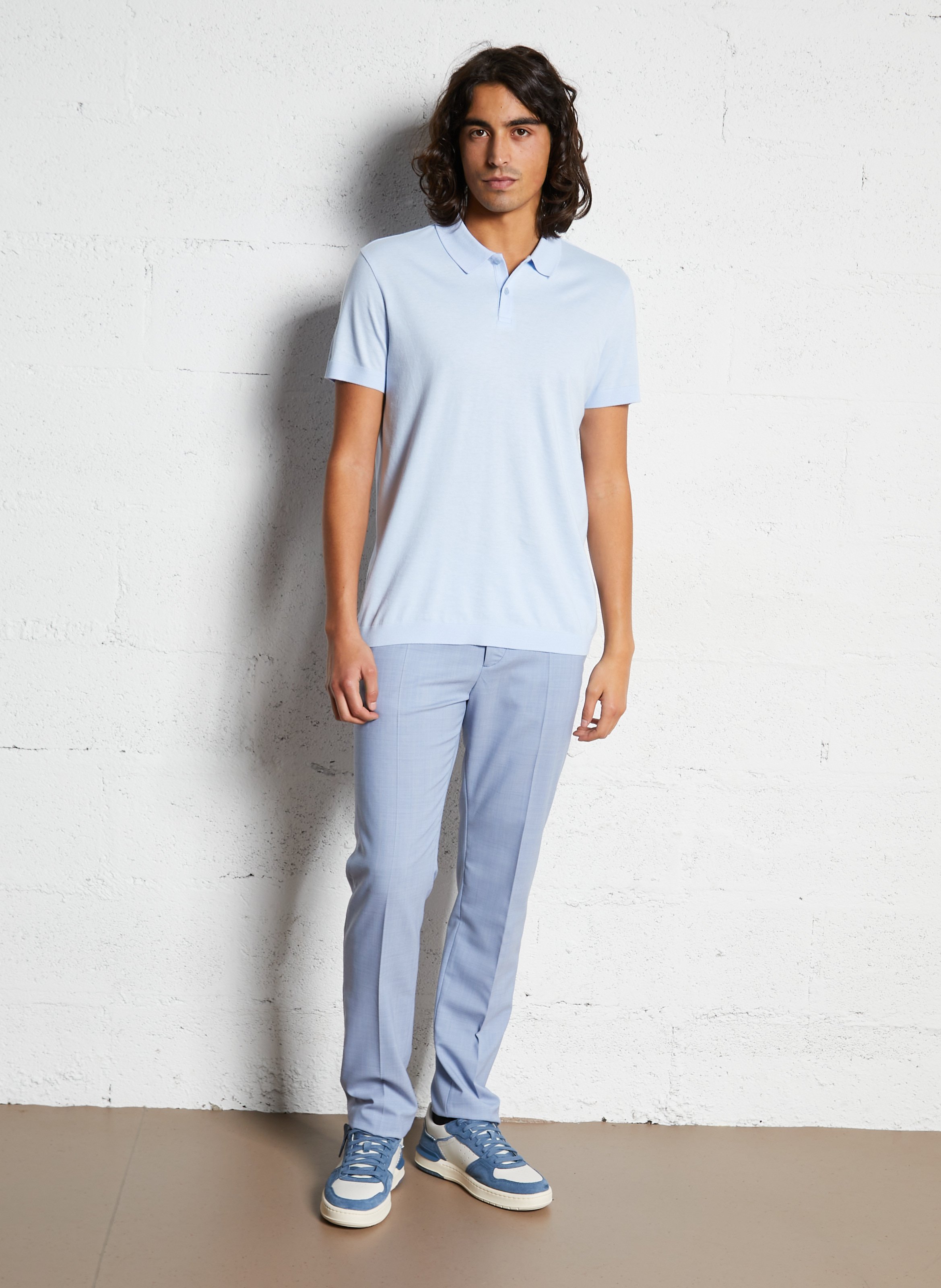 Polo regular-fit en coton mélangé IKKS Bleu