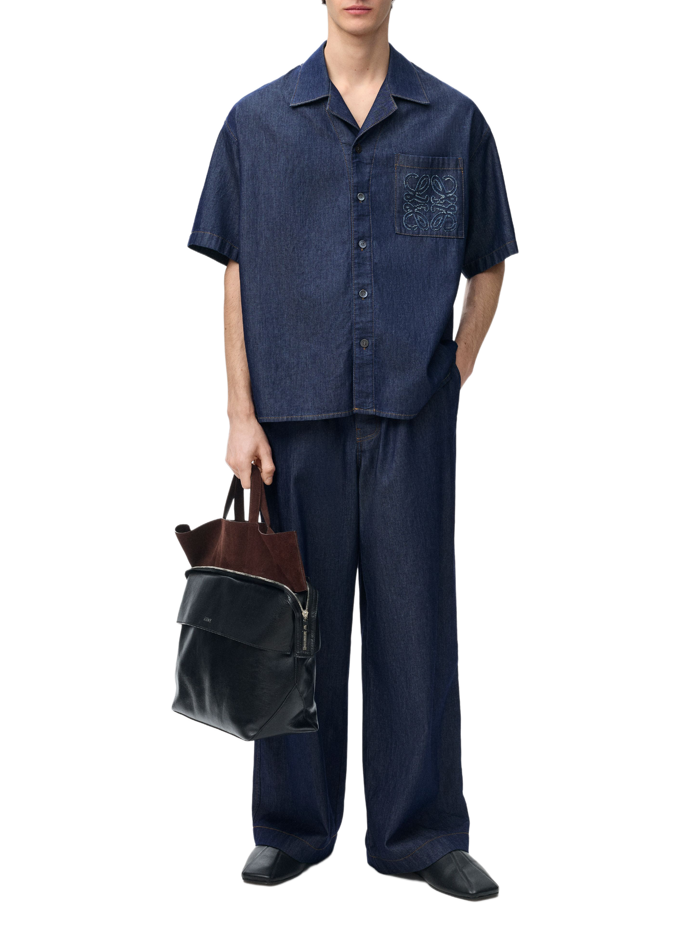 Chemise en coton chambray léger LOEWE Blau