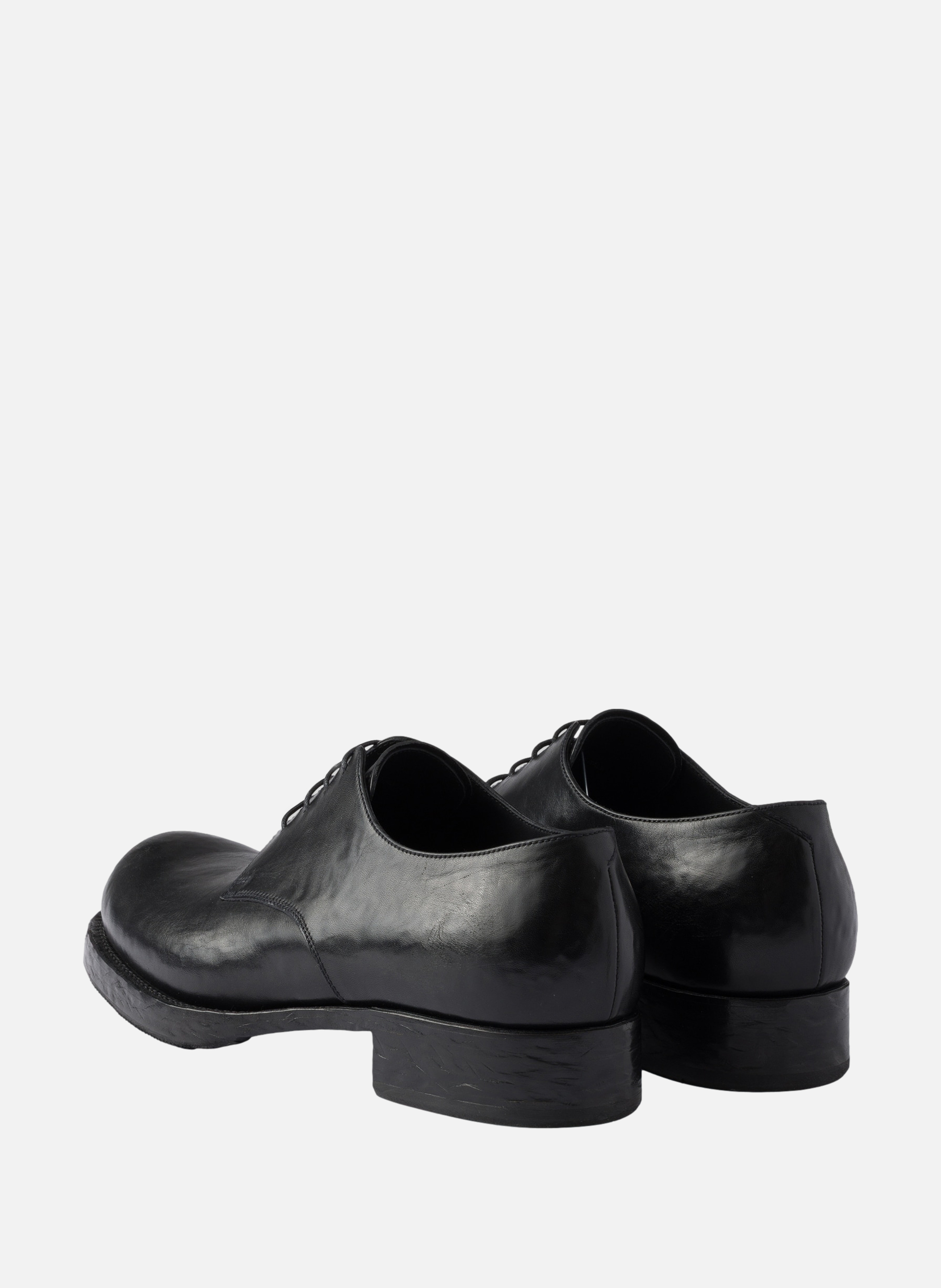 Chaussures à lacets en cuir vieilli PRADA Noir