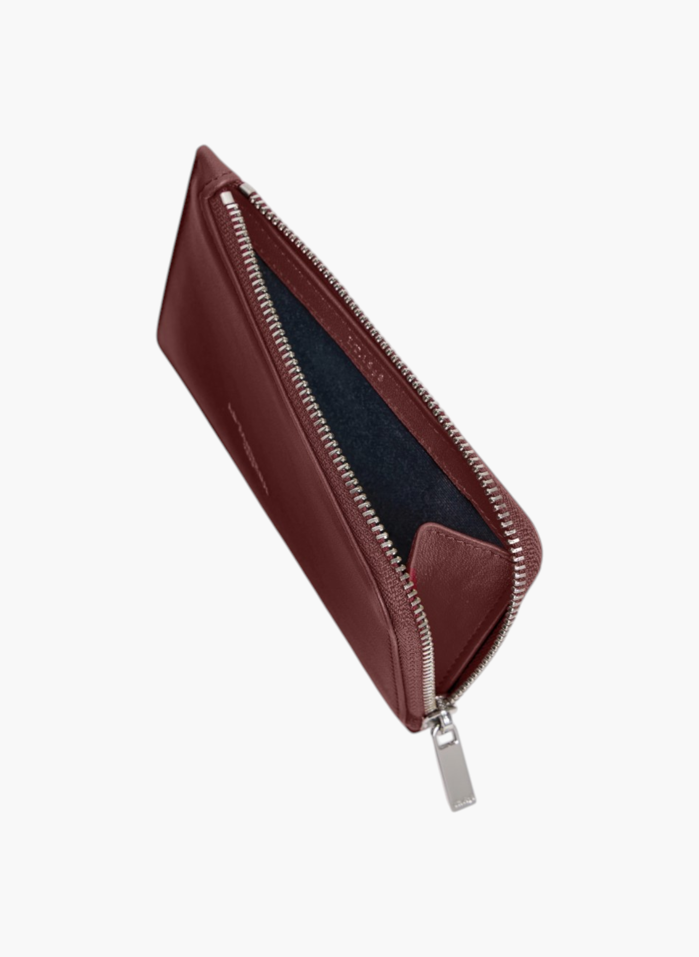 Porte cartes zippé albertine en cuir lisse LE TANNEUR Rouge