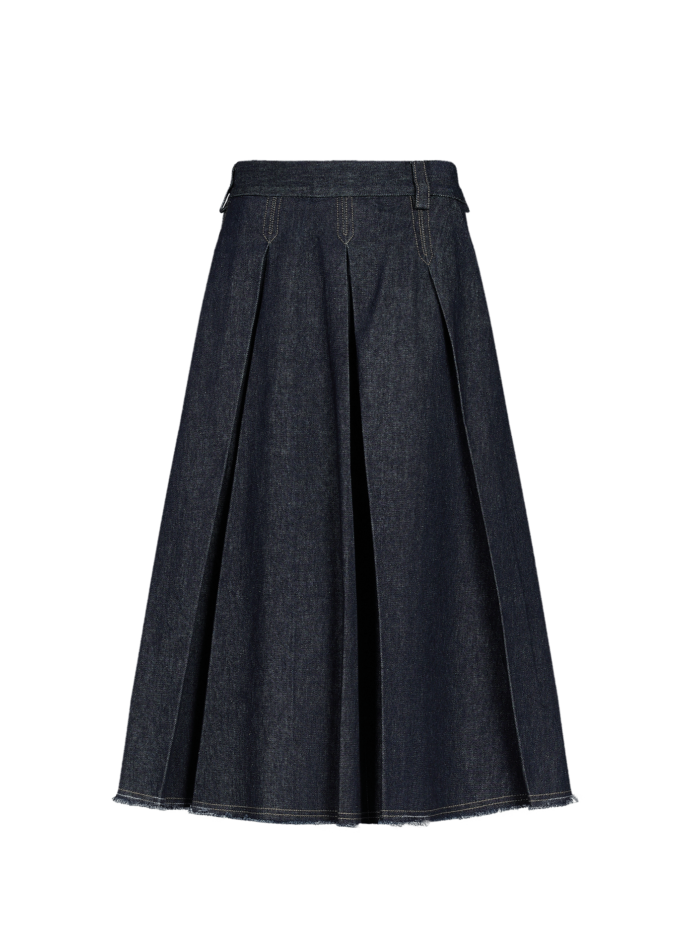 Jupe midi plissée en coton TELA Bleu