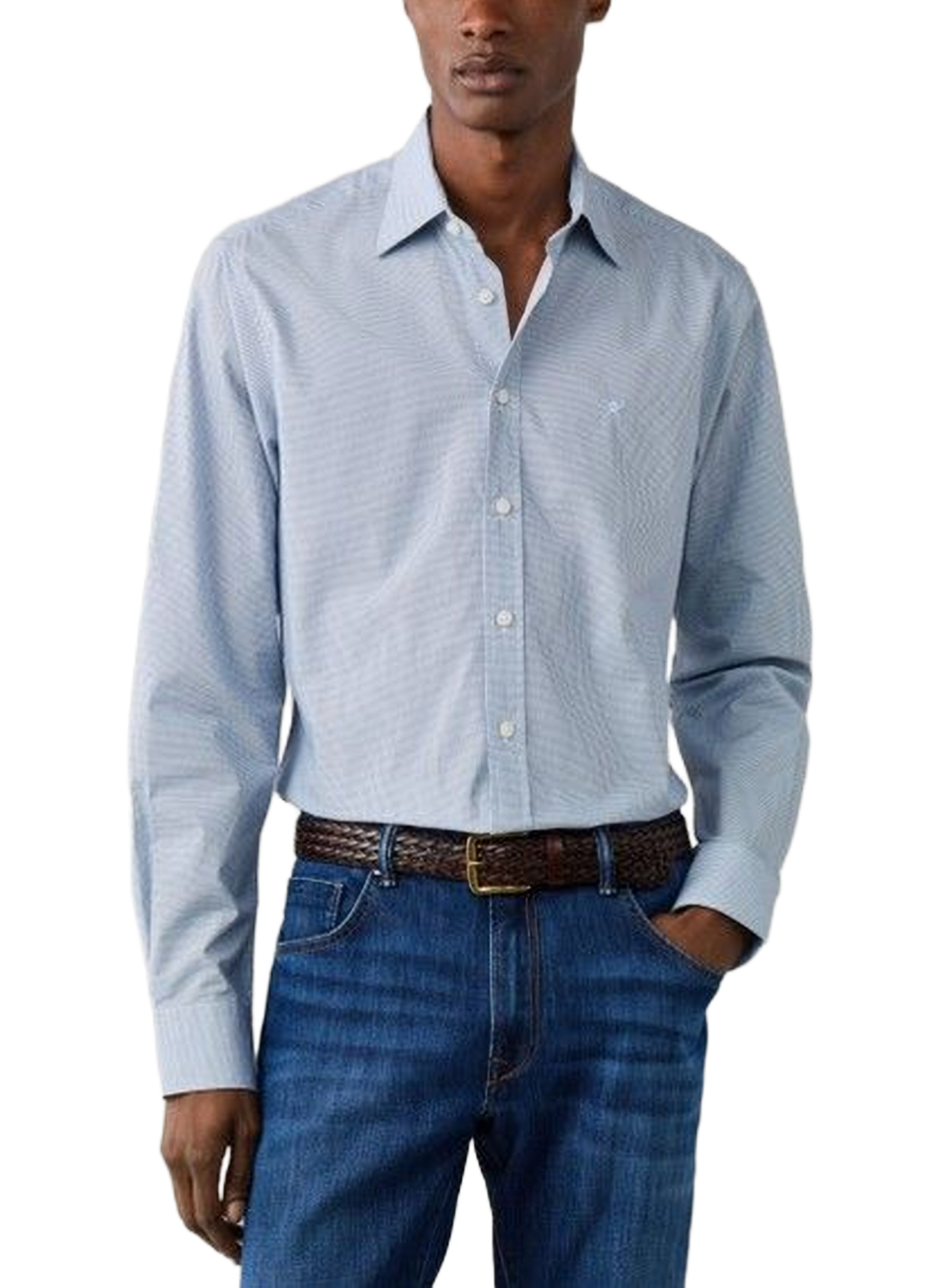 Chemise col classique en coton HACKETT Bleu