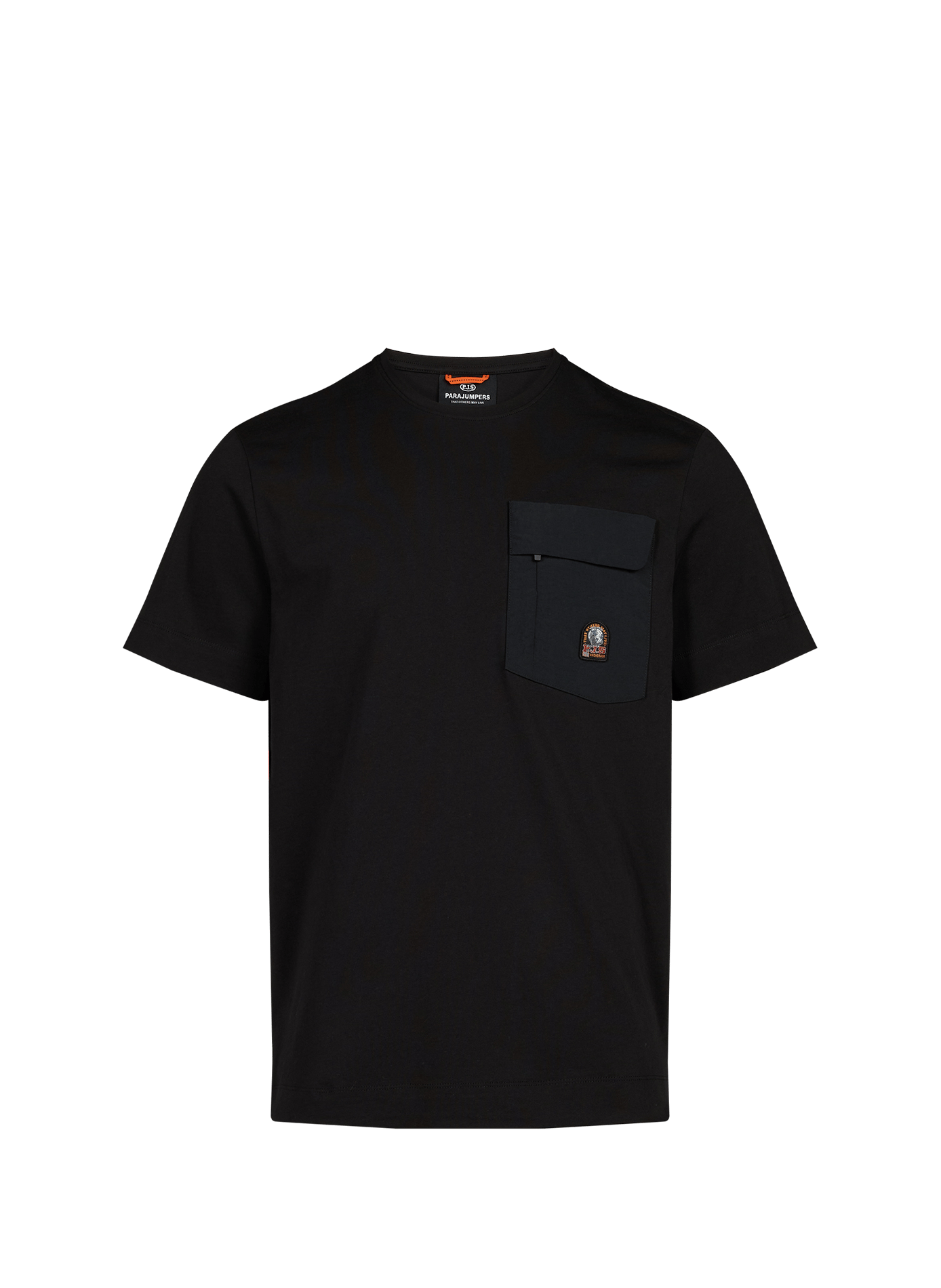 Rechte T-shirt van gemengd katoen. PARAJUMPERS Zwart