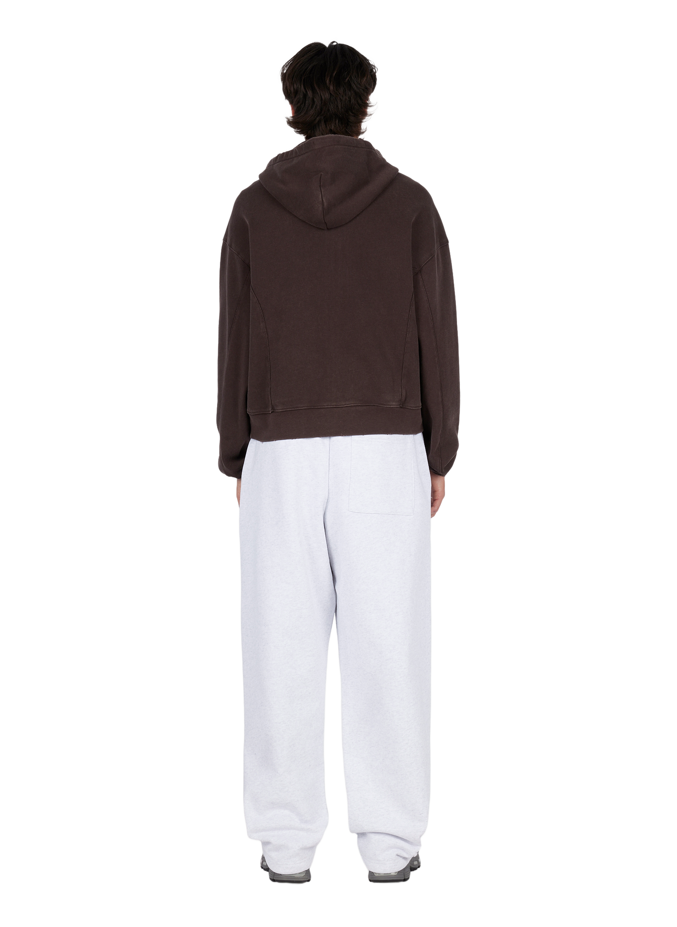 Straight-fit cotton sweatshirt with embroidered logo DIME Brown