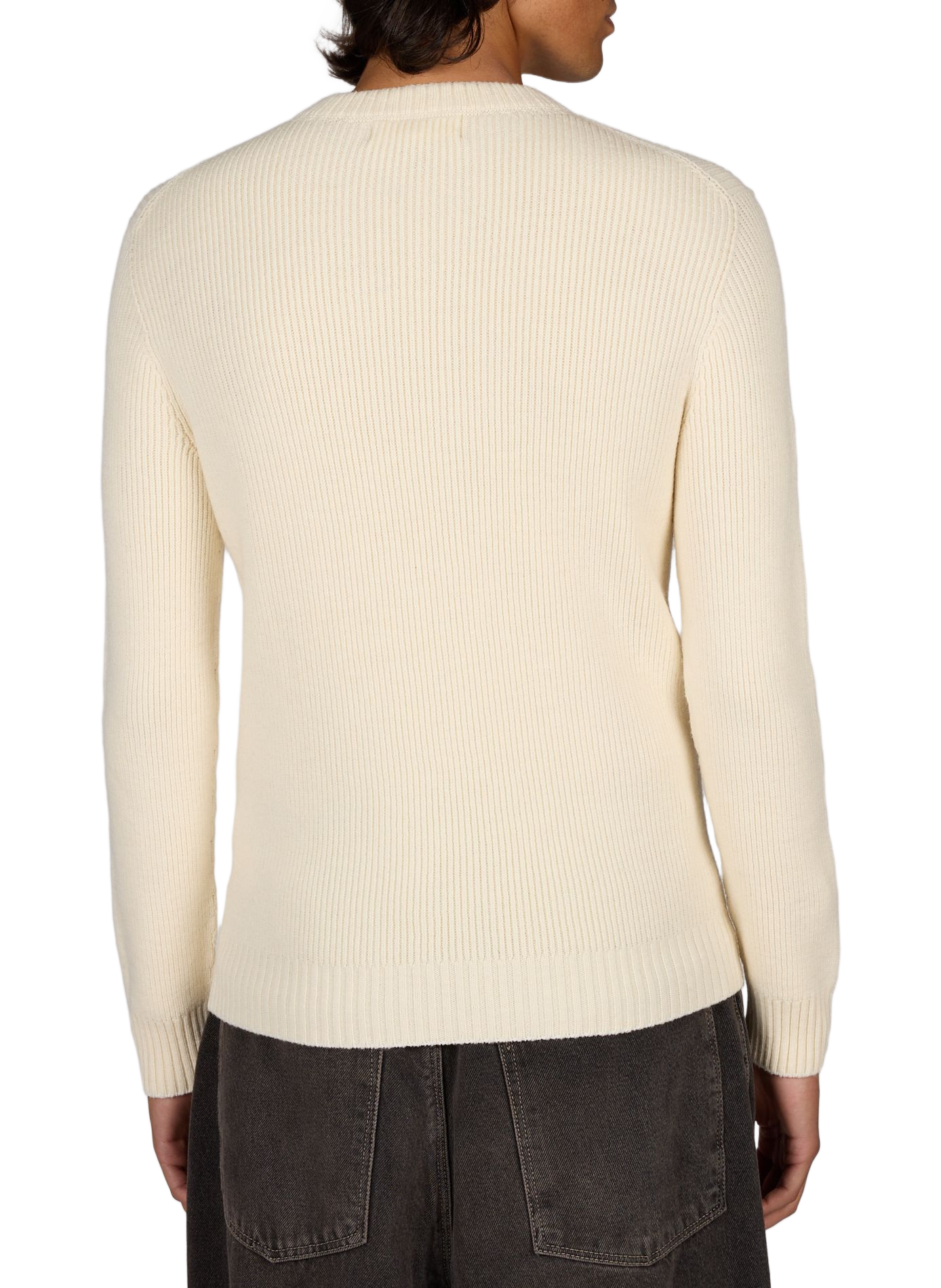 Ribbed Wool Chevrets Pullover CÉZEMBRE Beige