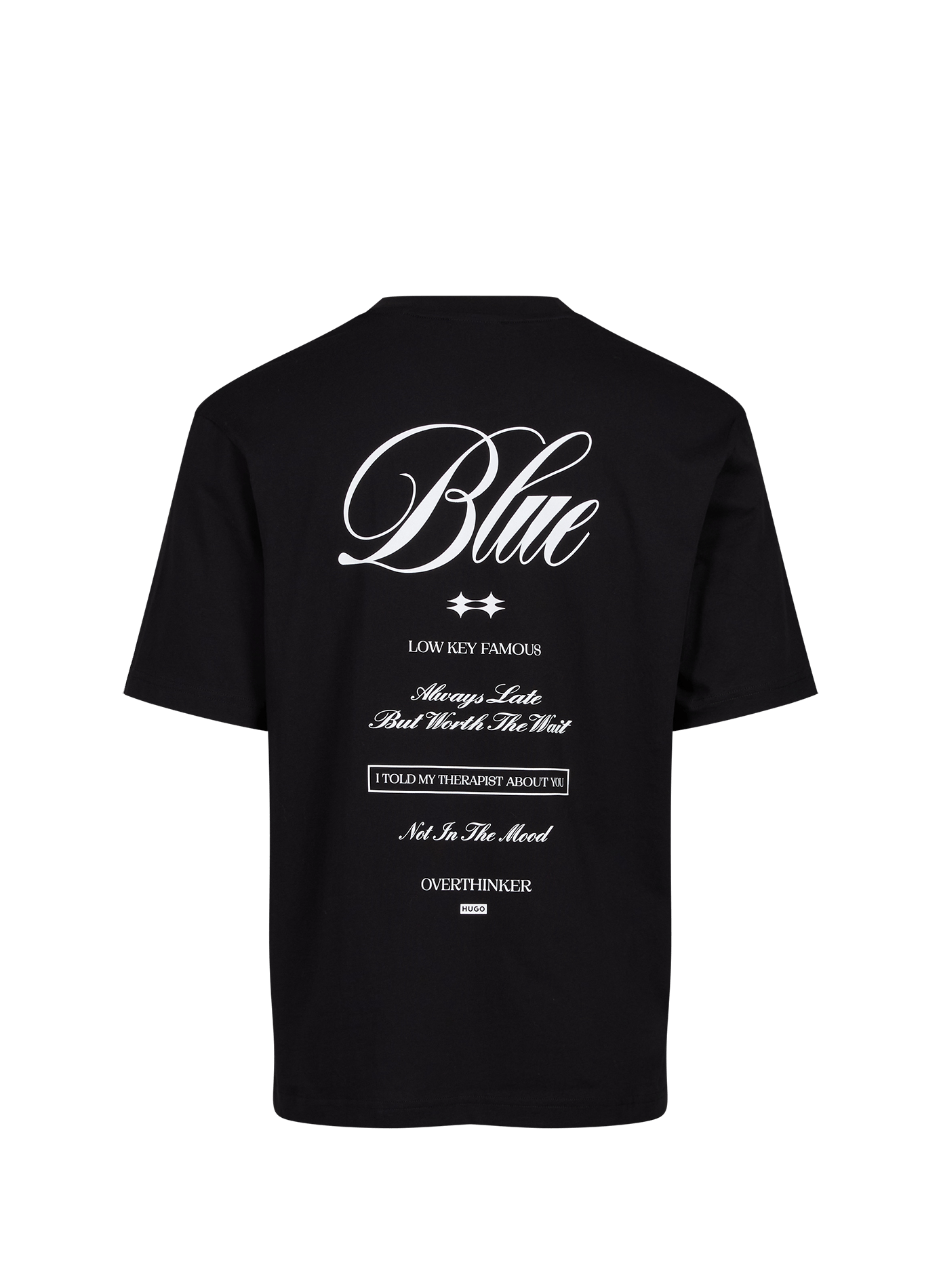Oversized round neck cotton t-shirt HUGO BLUE Black