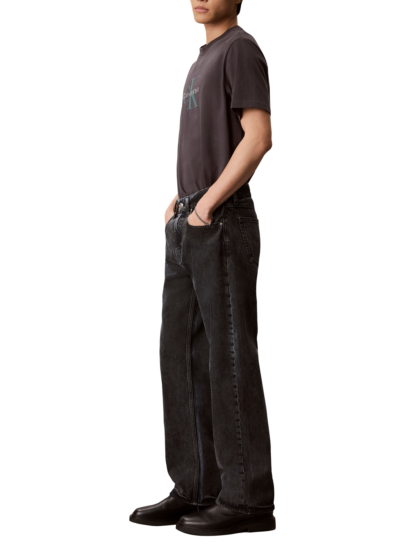Straight-cut cotton jeans CALVIN KLEIN Blue