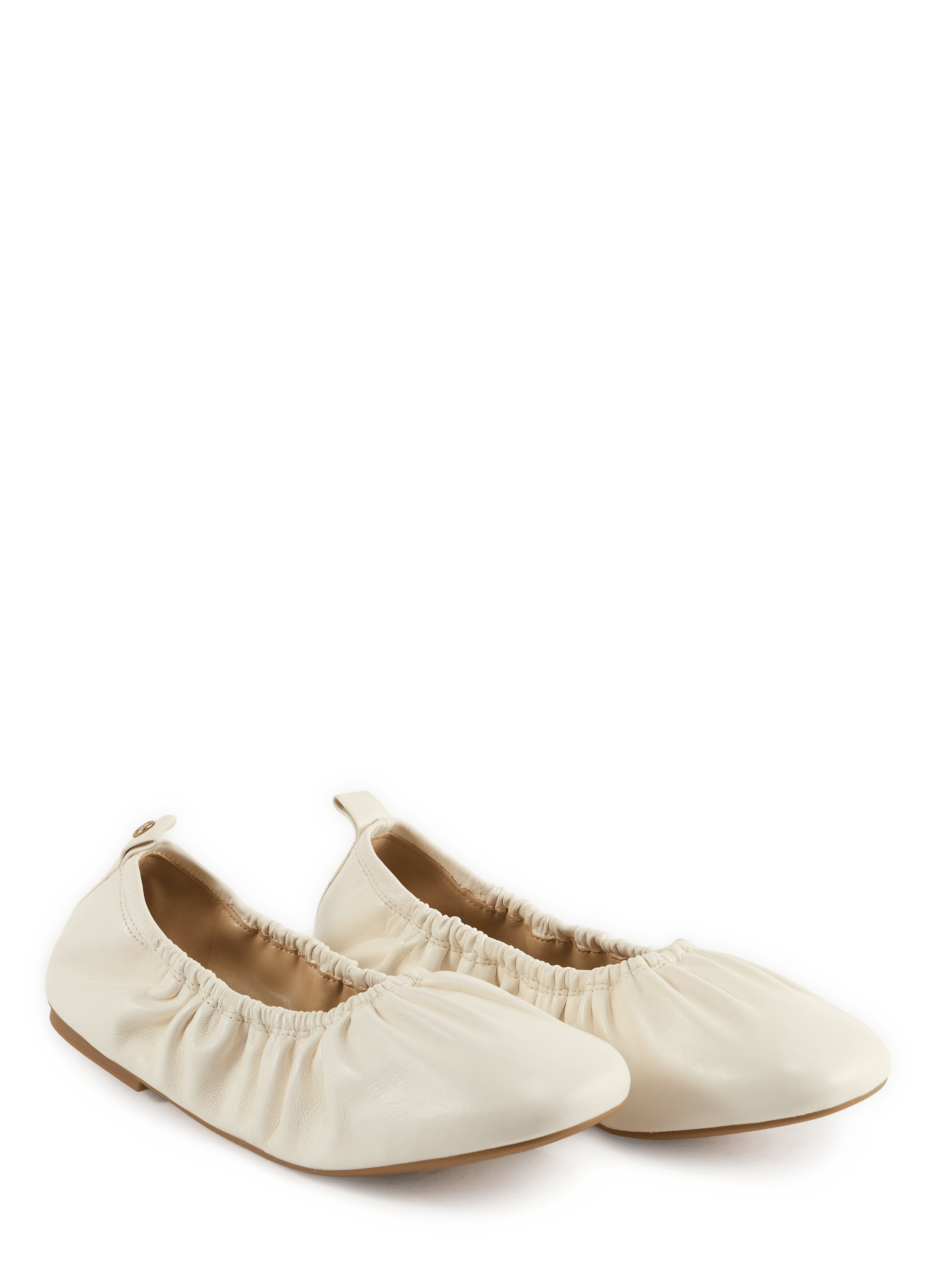 Bri gathered leather ballet flats MICHAEL KORS Beige