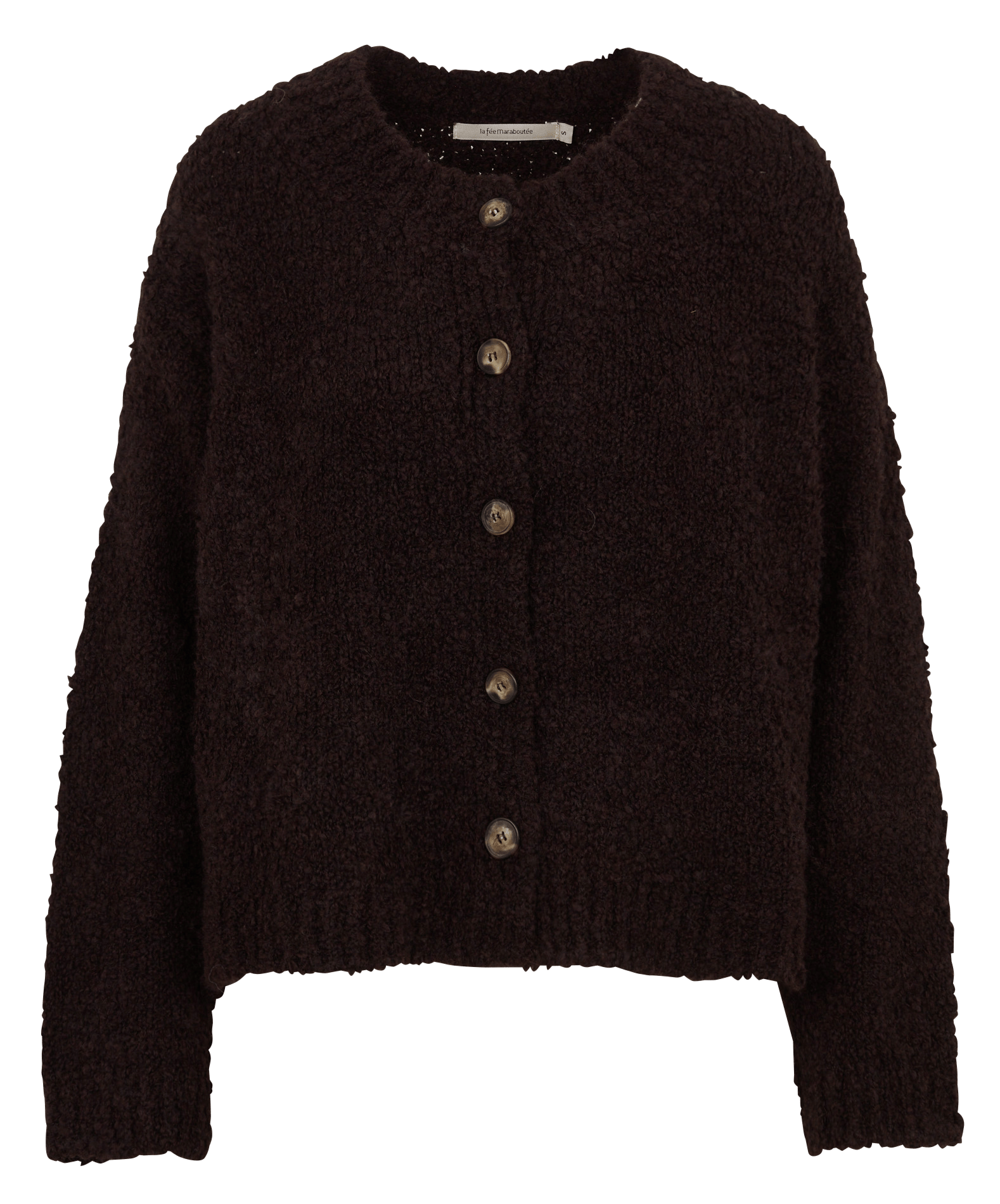 Oversized gebreid vest met ronde hals LA FEE MARABOUTEE Bruin