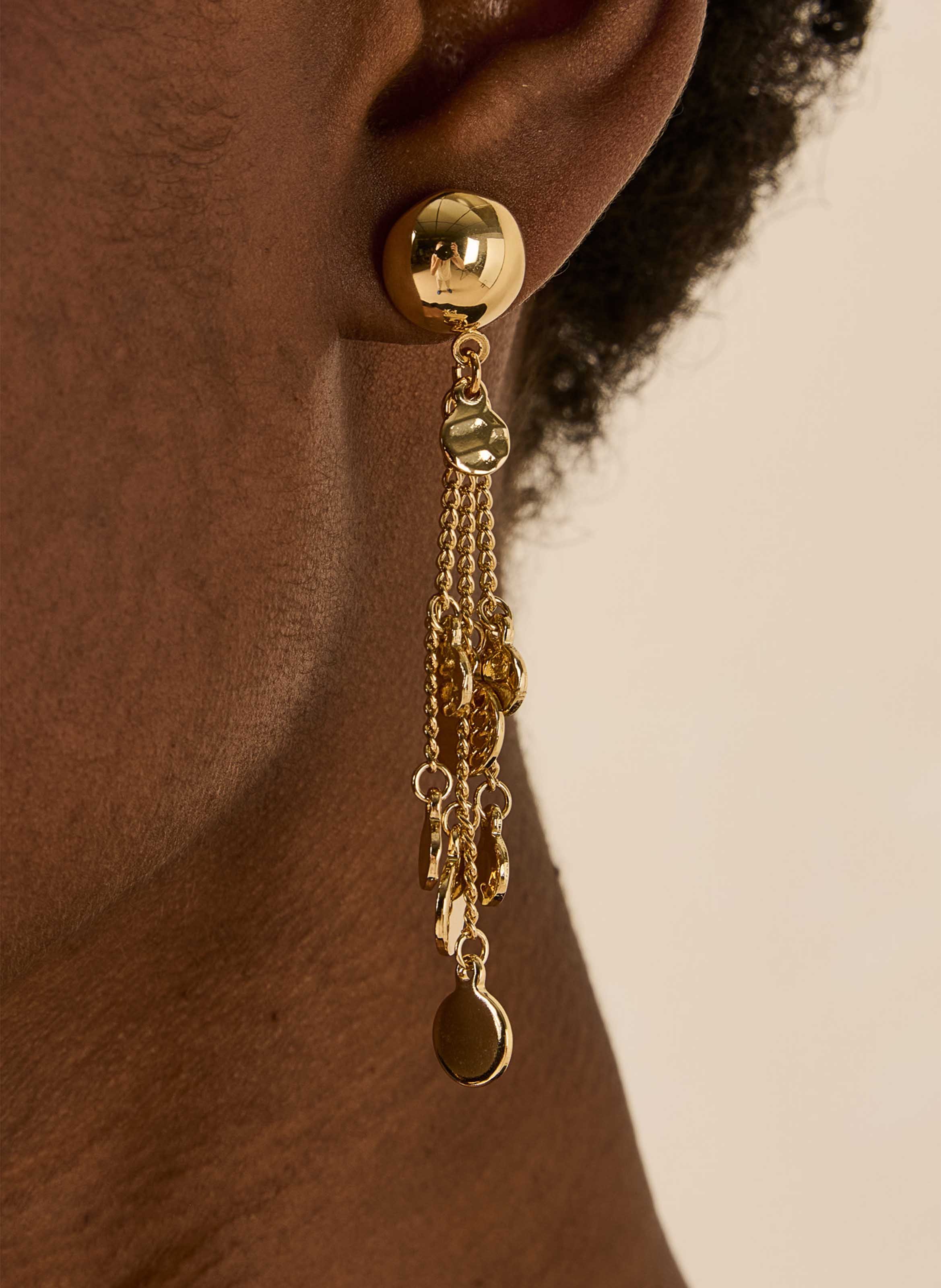 Lange oorhangers LA FEE MARABOUTEE Goud