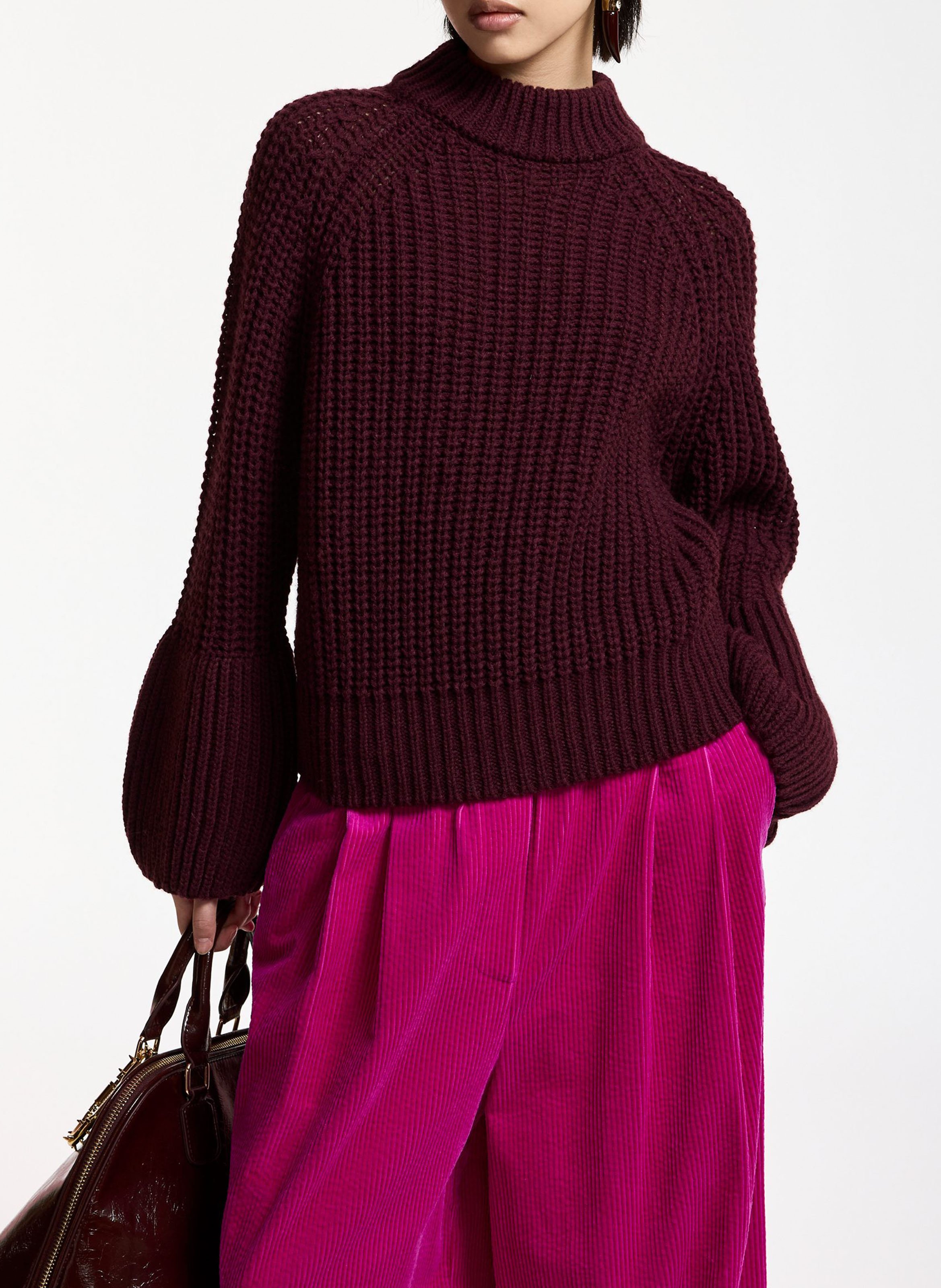 Pantalon large en coton kitch ESSENTIEL ANTWERP Rose