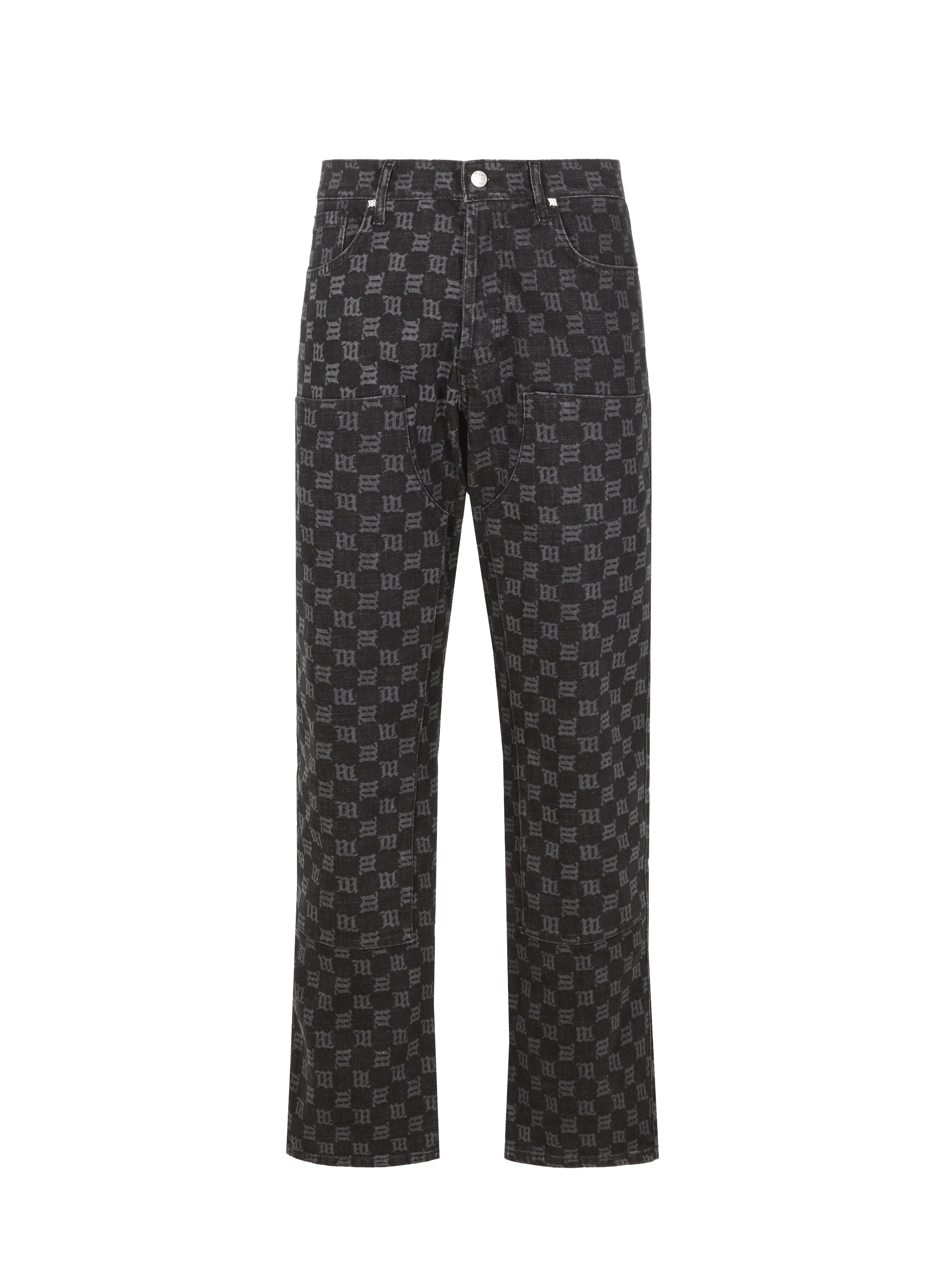 MISBHV Straight-cut monogram jeans Black