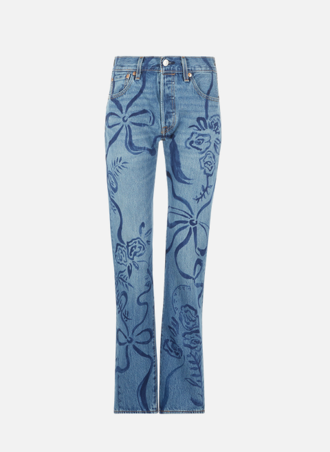 Straight jeans with floral pattern MulticolorCOLLINA STRADA 