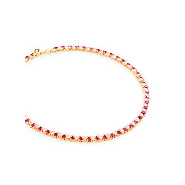 Crystal Haze Valentine Choker Necklace In Red