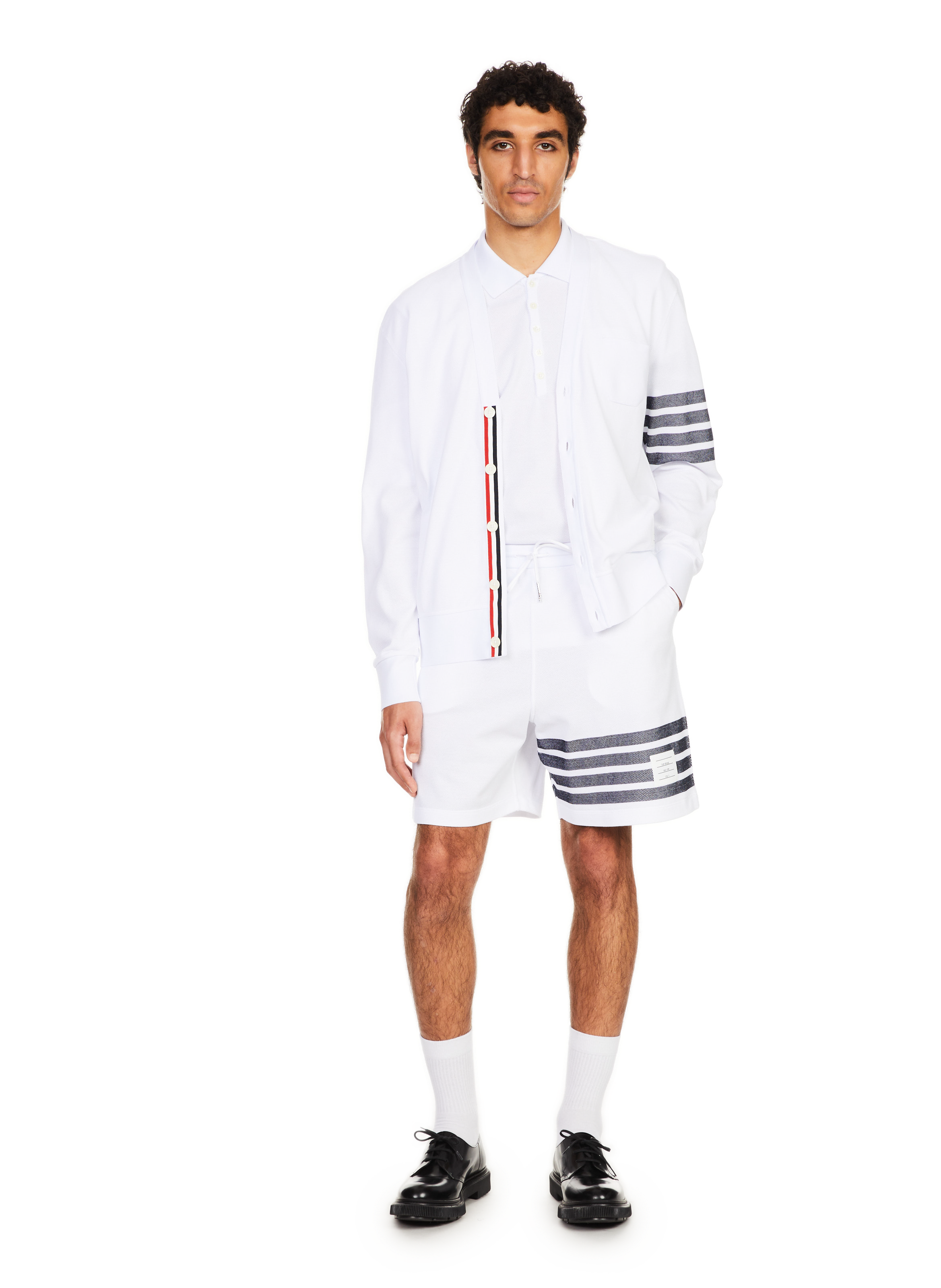 Polo uni en piqué  THOM BROWNE Blanc