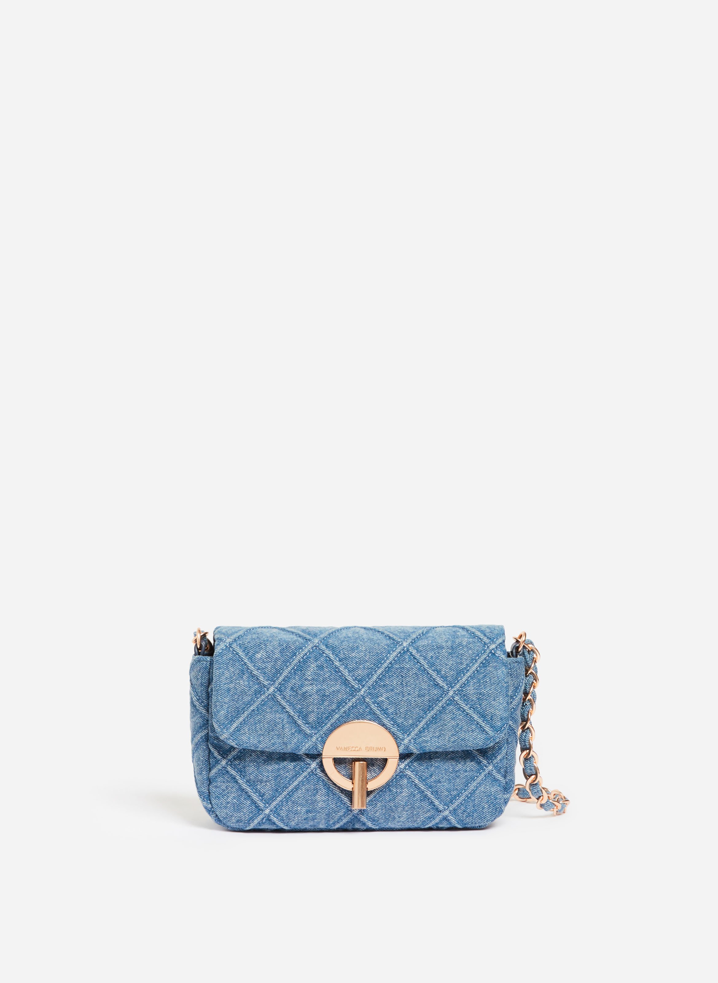 VANESSA BRUNO Moyen sac moon en denim Bleu