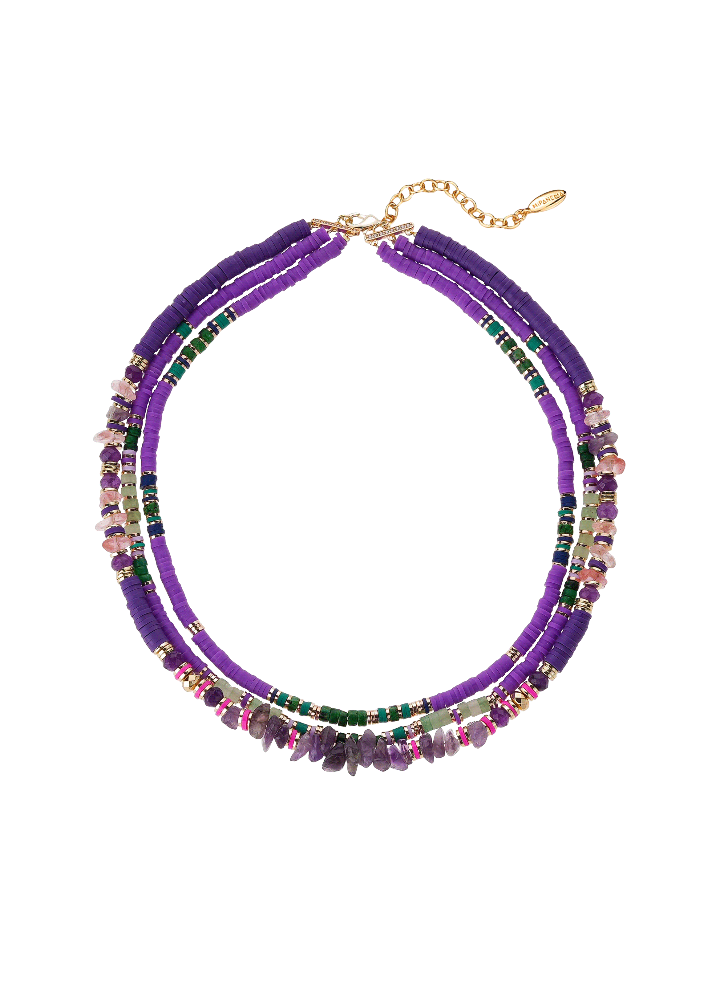 Collier multirang avec perles et sequins trion HIPANEMA Violet