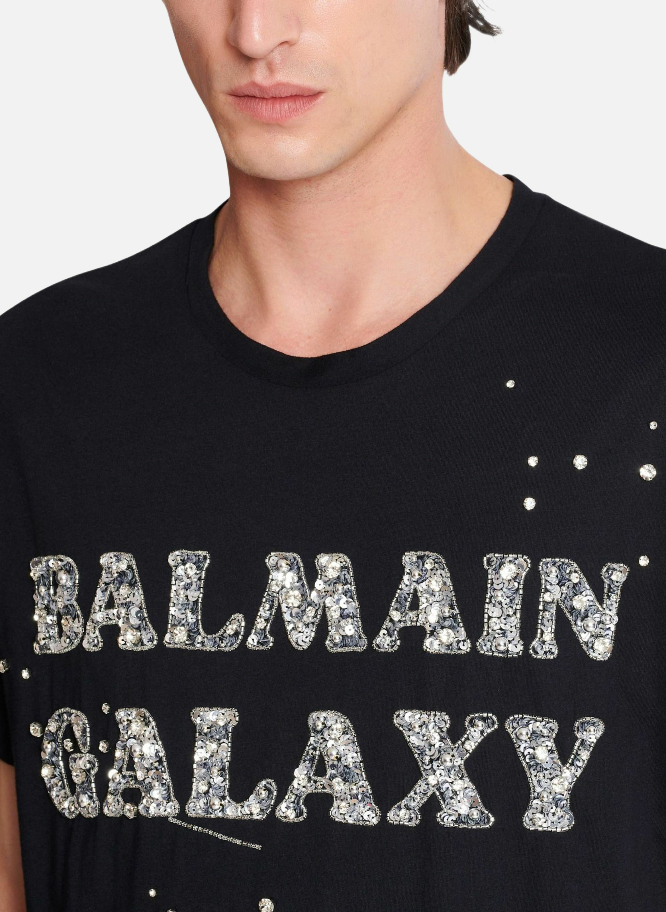 T-shirt brodé balmain galaxy BALMAIN Argent
