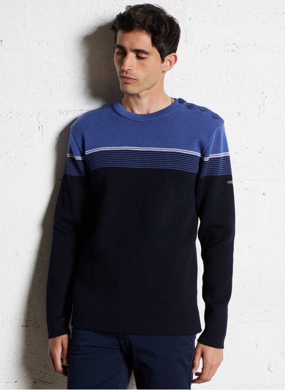 Pull droit col rond rayé en laine Multicolore by ARMOR-LUX ARMOR-LUX Pull droit col rond rayé en laine Multicolore