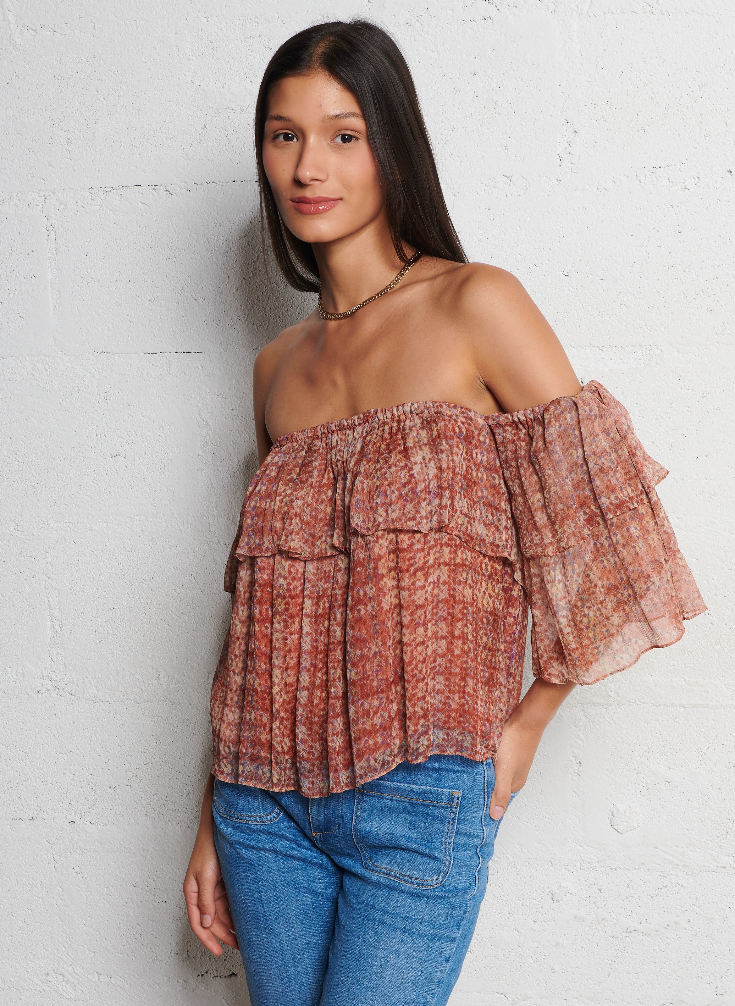 Top court immprimé rush BA&SH Rose