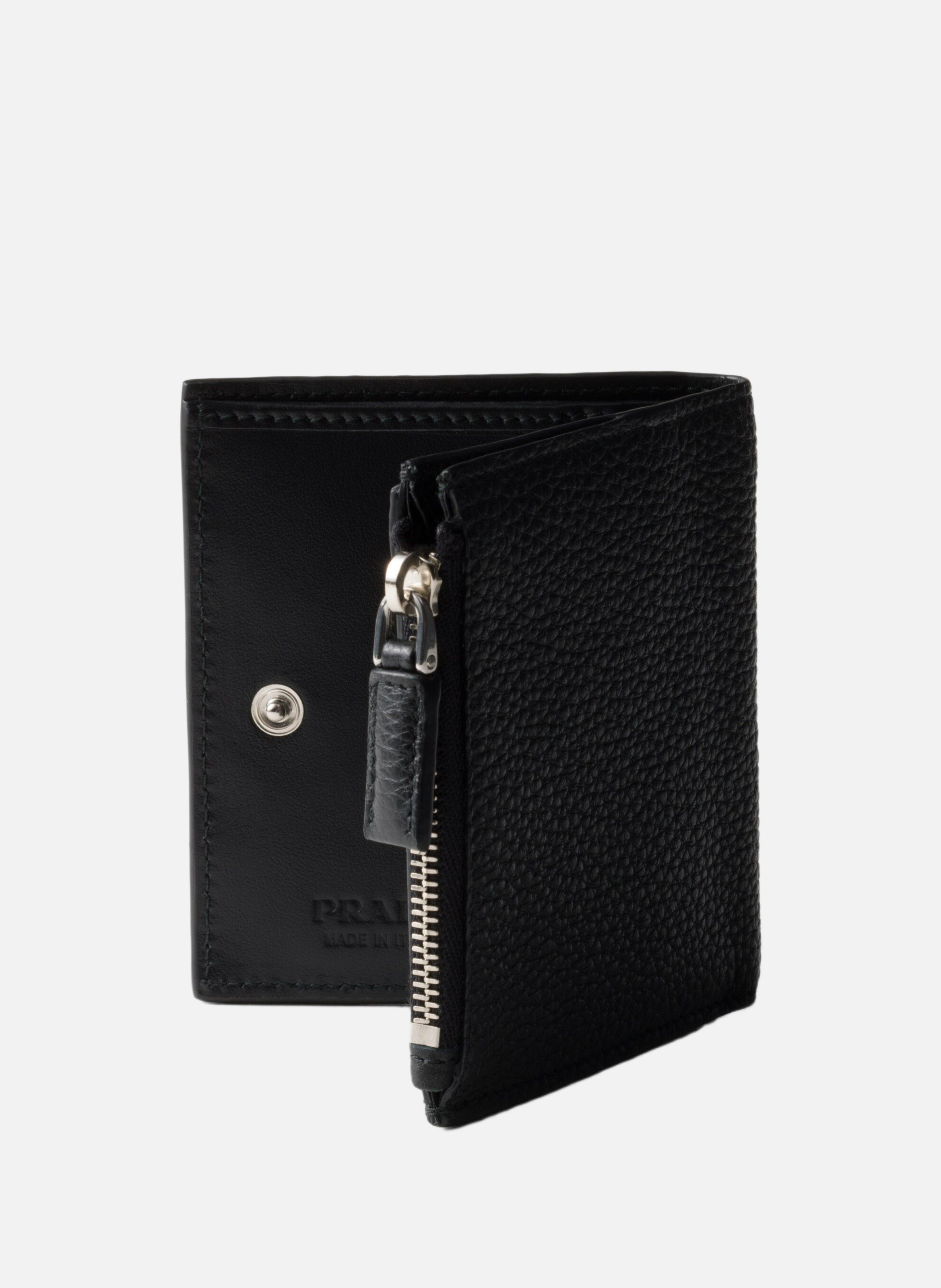 Petit portefeuille en cuir PRADA Noir